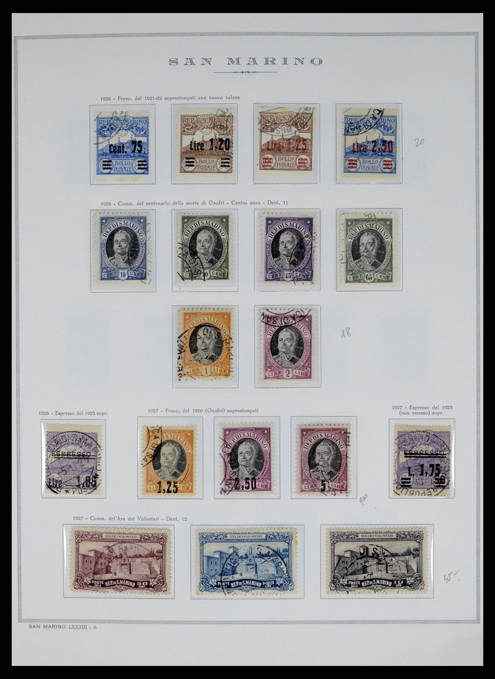 37764 010 - Postzegelverzameling 37764 San Marino 1877-1982.