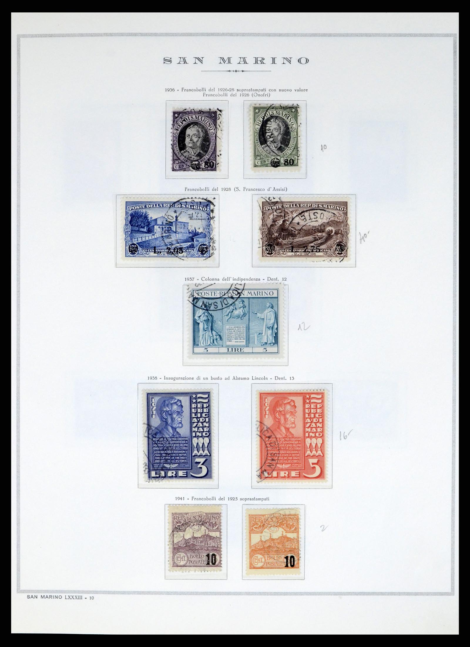 37764 015 - Postzegelverzameling 37764 San Marino 1877-1982.