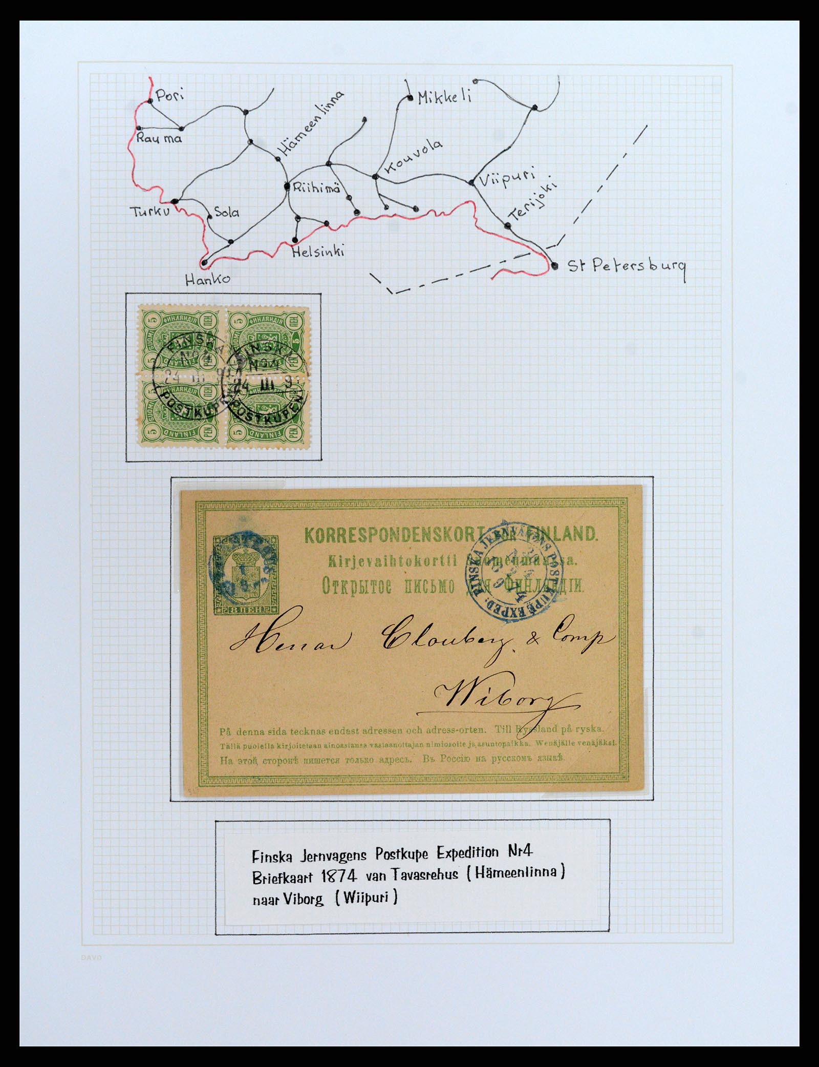 37766 023 - Stamp collection 37766 Finland railway cancellations 1870-1950.