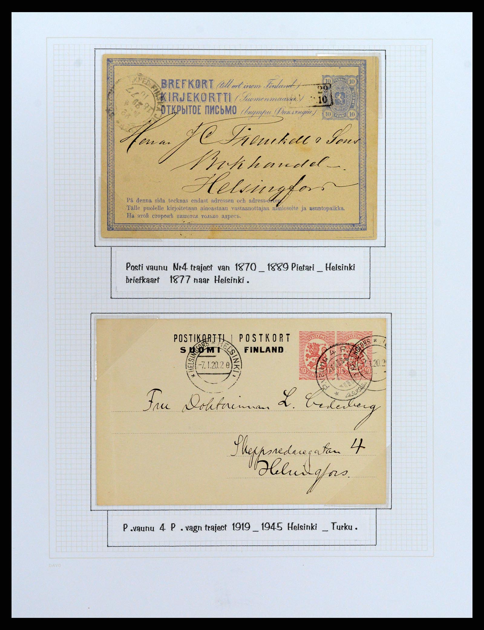 37766 025 - Stamp collection 37766 Finland railway cancellations 1870-1950.