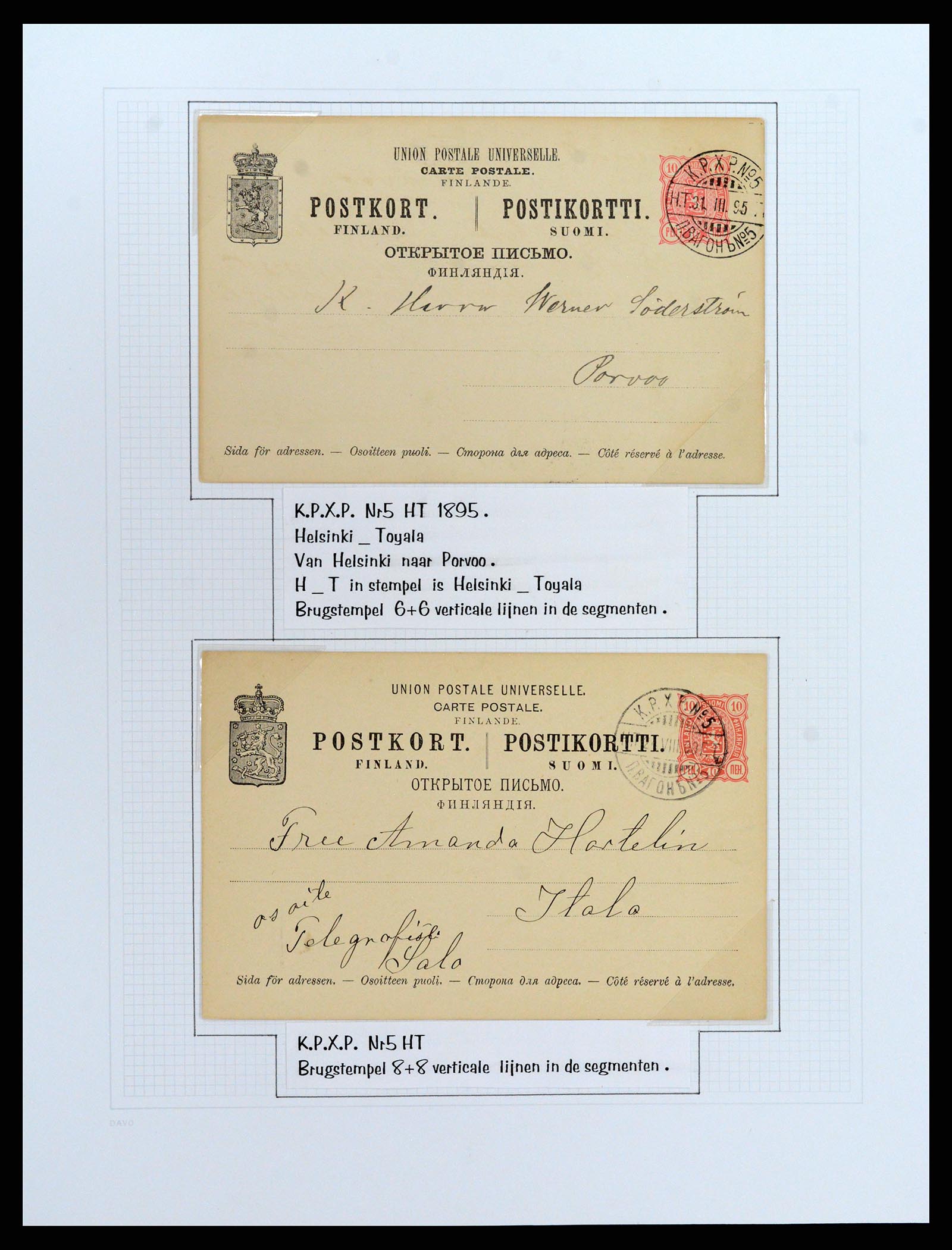 37766 031 - Stamp collection 37766 Finland railway cancellations 1870-1950.