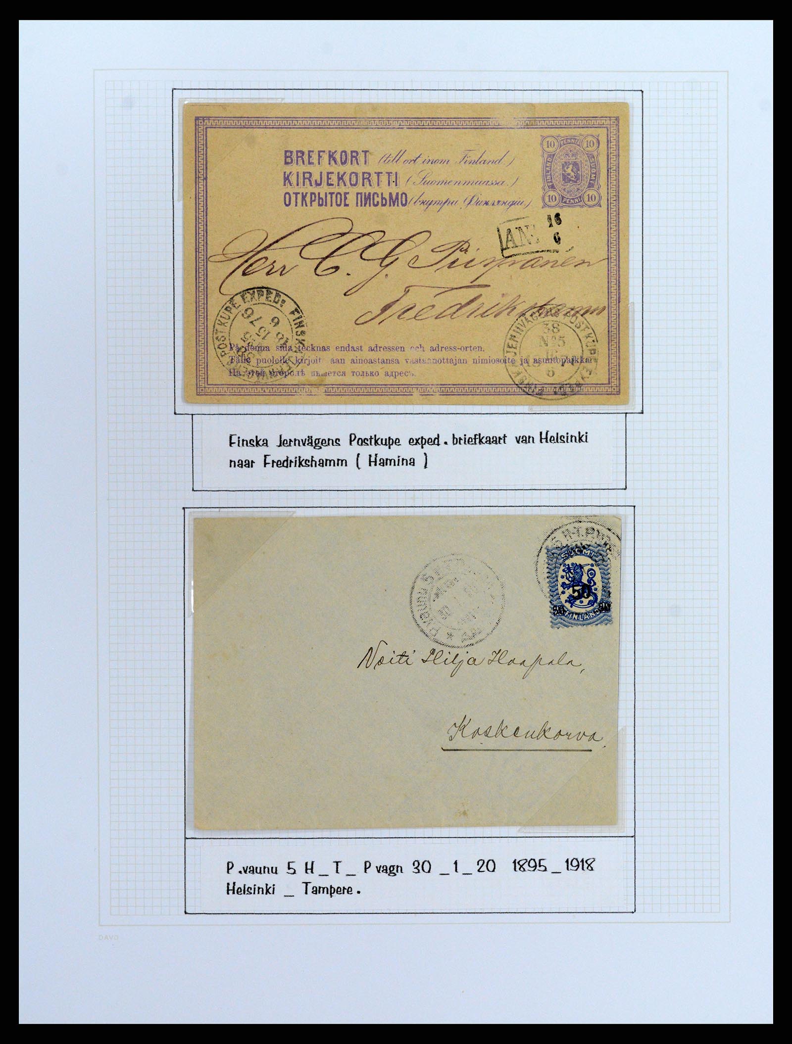 37766 032 - Stamp collection 37766 Finland railway cancellations 1870-1950.