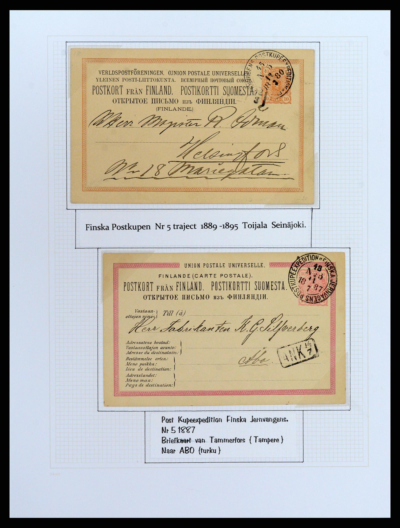 37766 033 - Stamp collection 37766 Finland railway cancellations 1870-1950.
