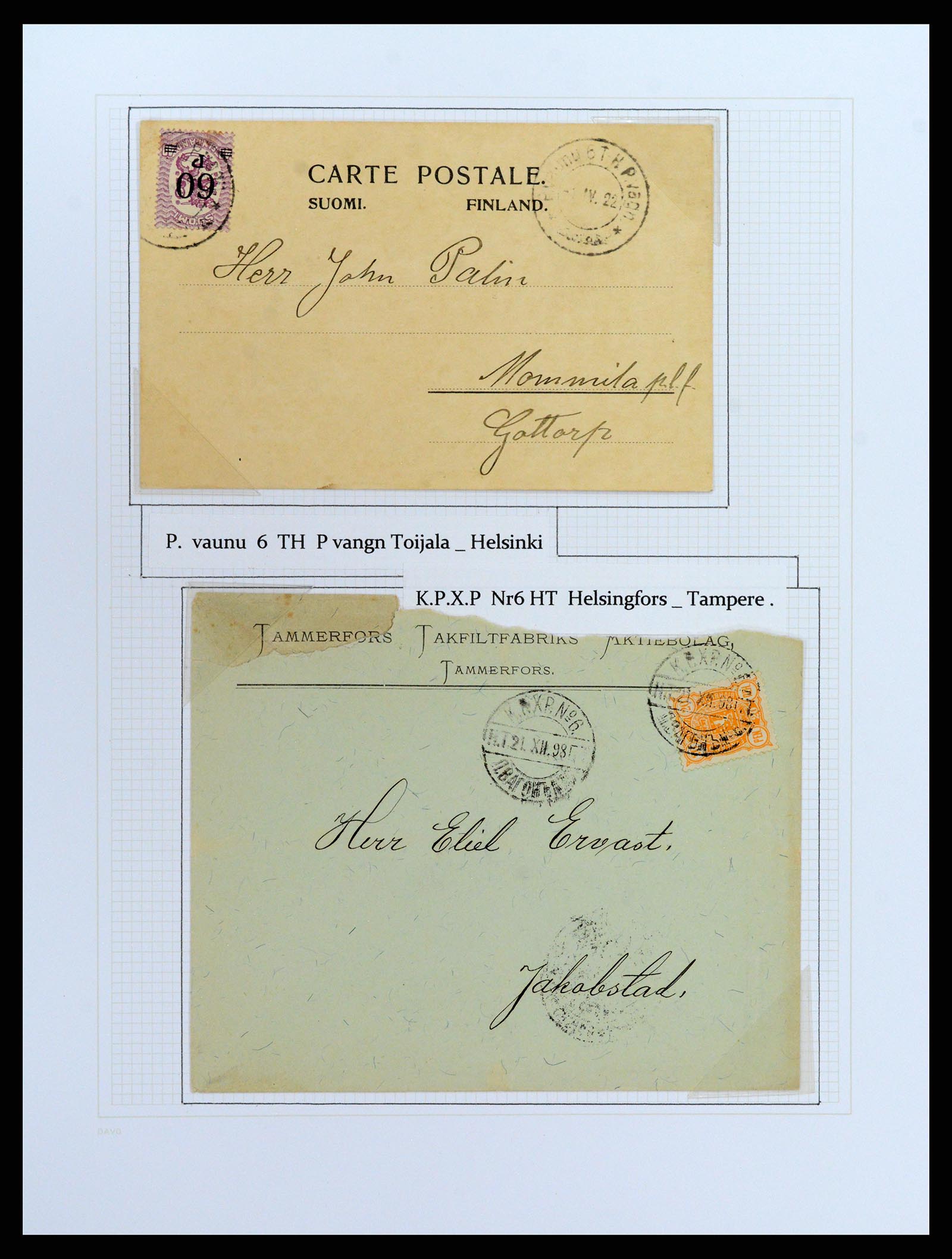 37766 041 - Stamp collection 37766 Finland railway cancellations 1870-1950.