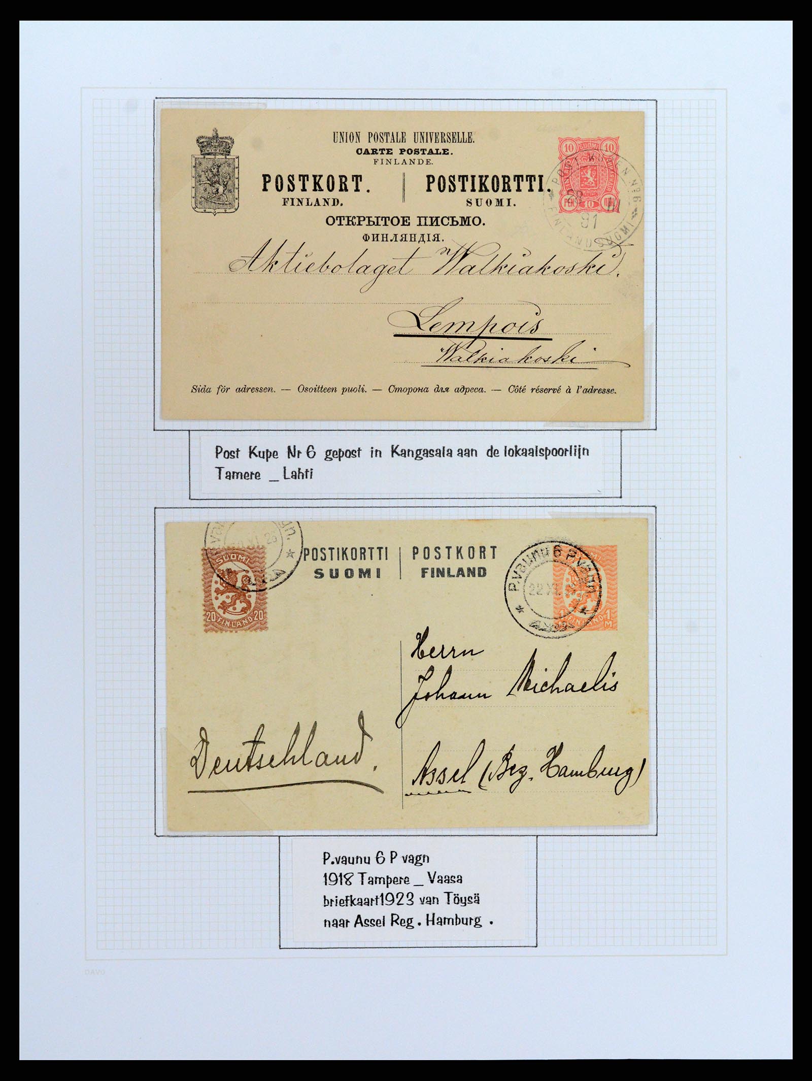37766 042 - Stamp collection 37766 Finland railway cancellations 1870-1950.