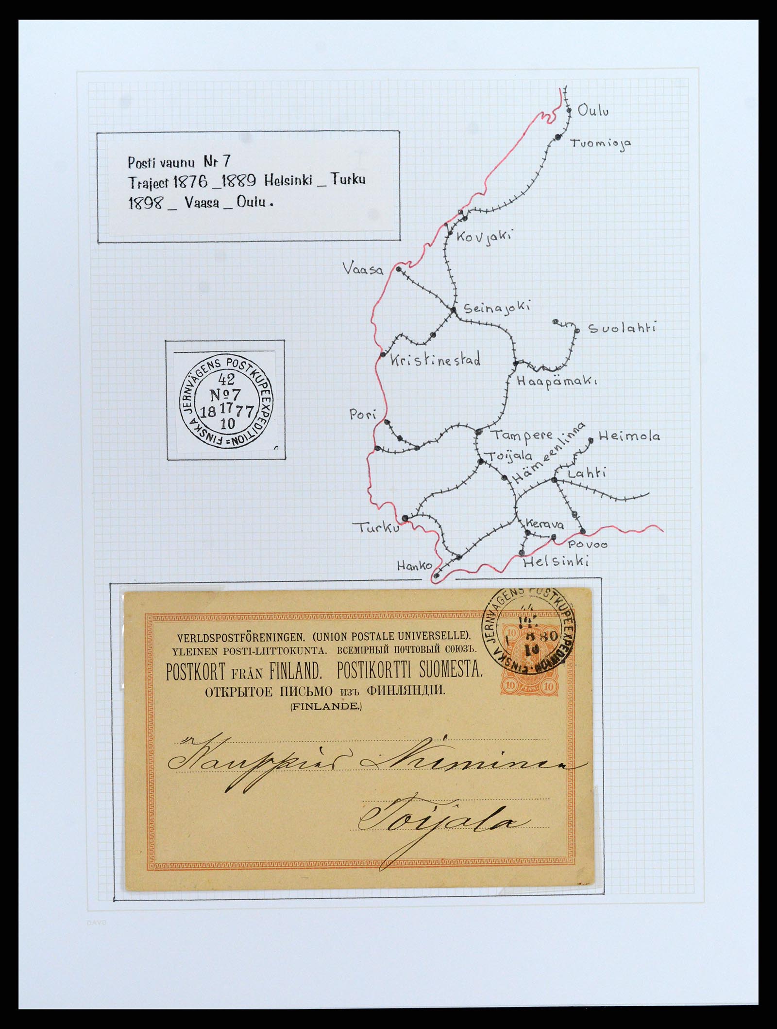 37766 045 - Stamp collection 37766 Finland railway cancellations 1870-1950.