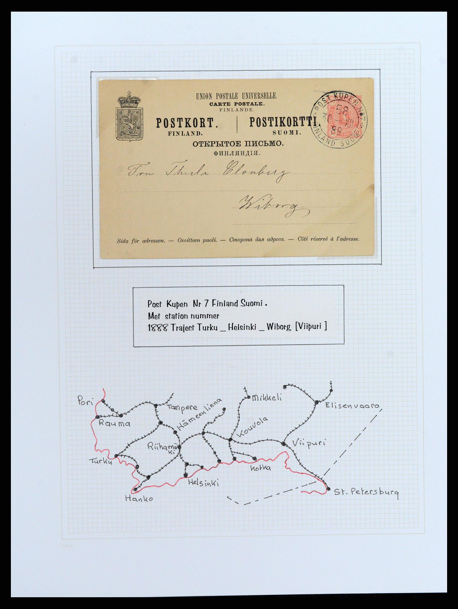 37766 049 - Stamp collection 37766 Finland railway cancellations 1870-1950.