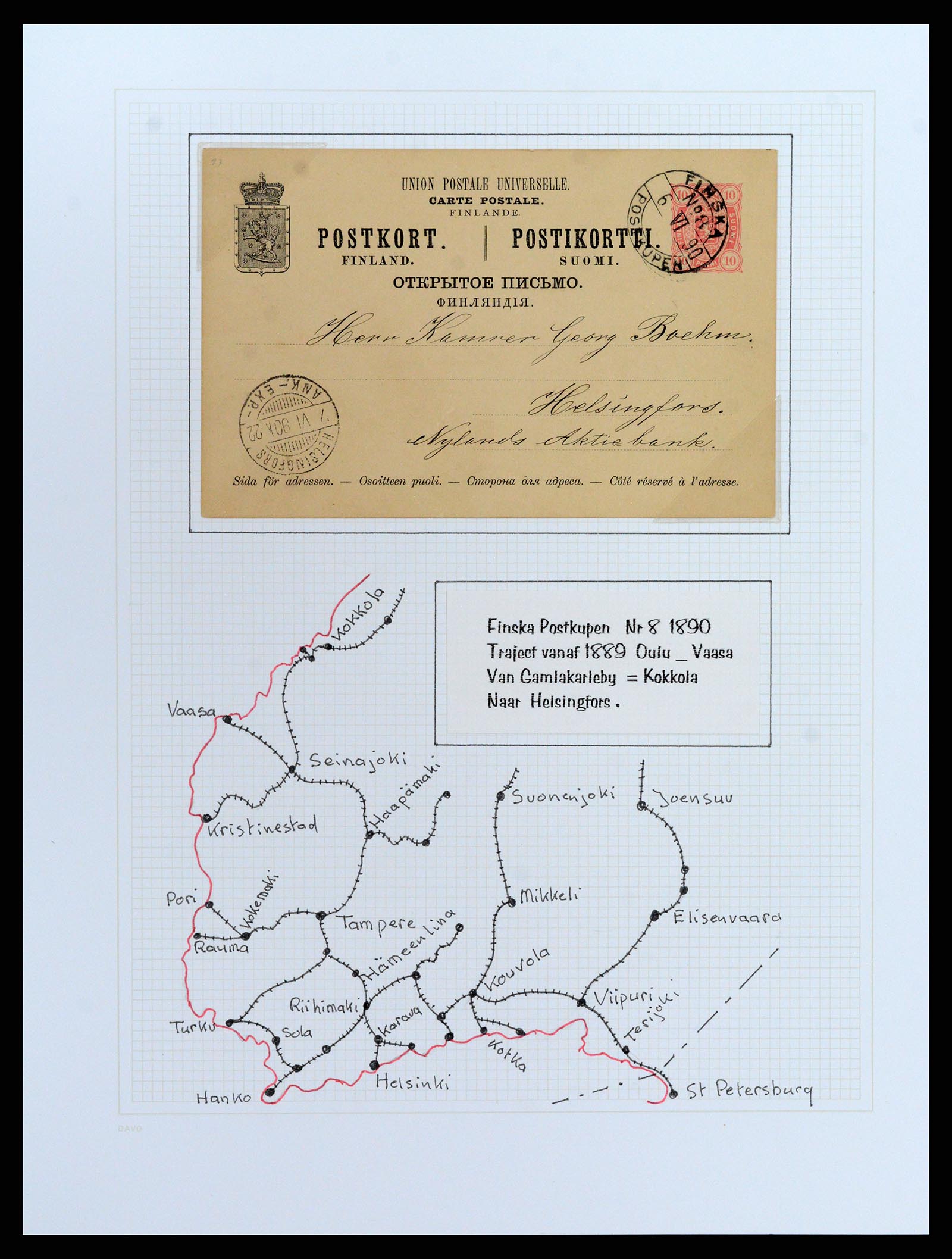 37766 050 - Stamp collection 37766 Finland railway cancellations 1870-1950.