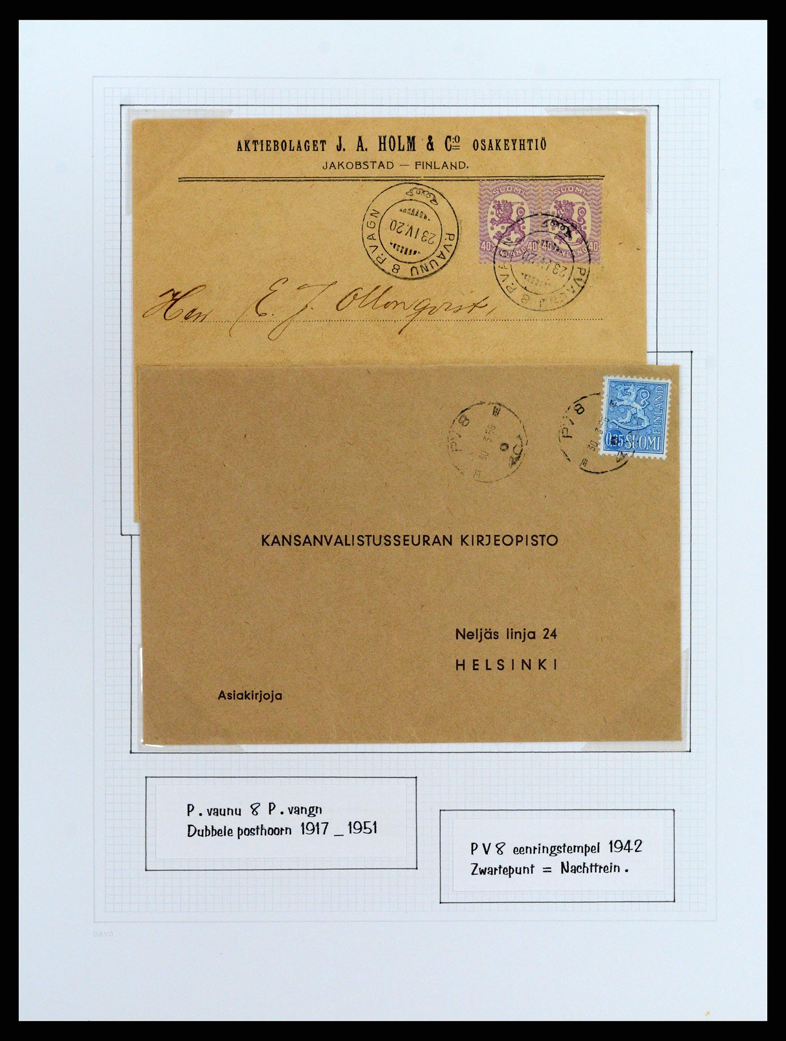 37766 051 - Stamp collection 37766 Finland railway cancellations 1870-1950.