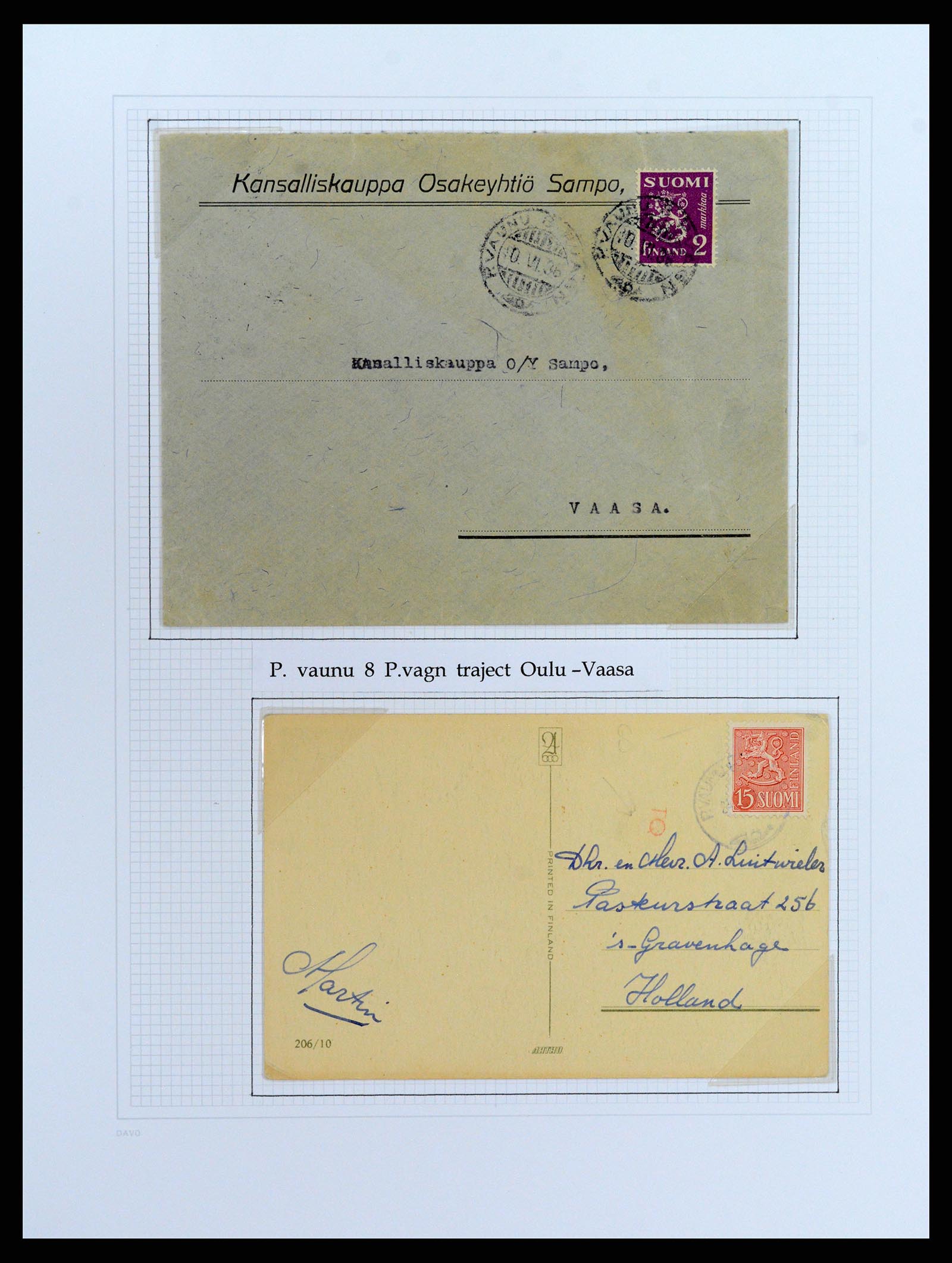 37766 052 - Stamp collection 37766 Finland railway cancellations 1870-1950.