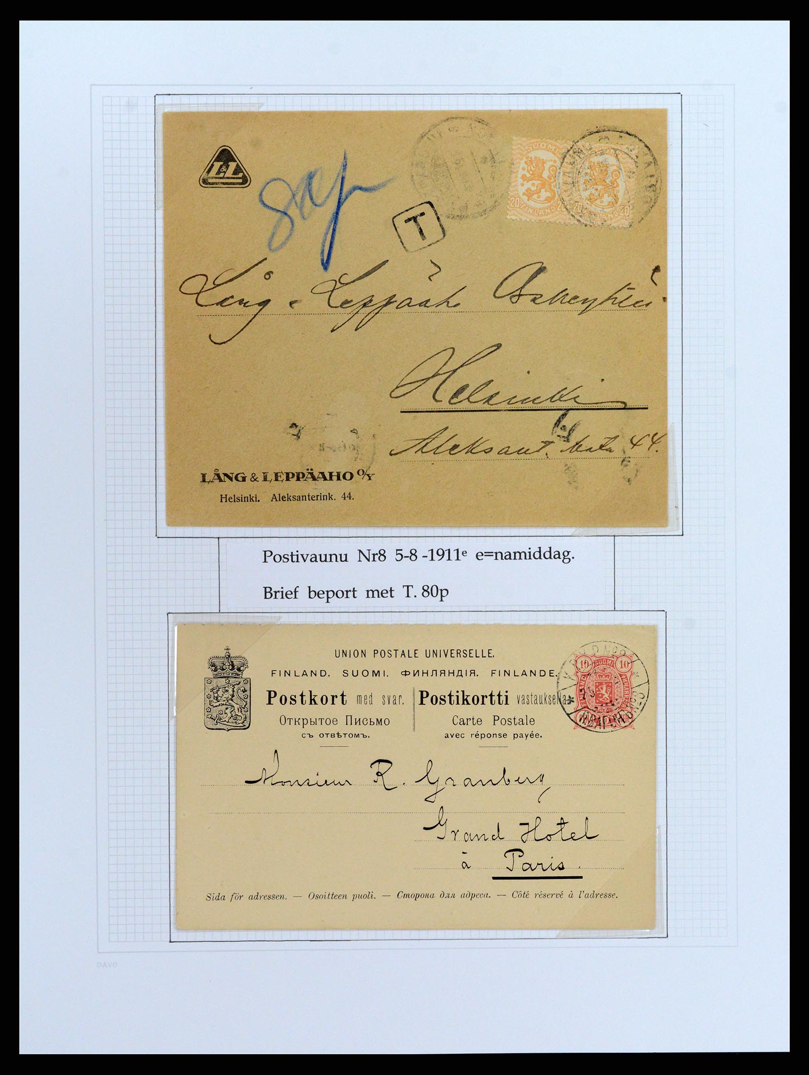 37766 054 - Stamp collection 37766 Finland railway cancellations 1870-1950.
