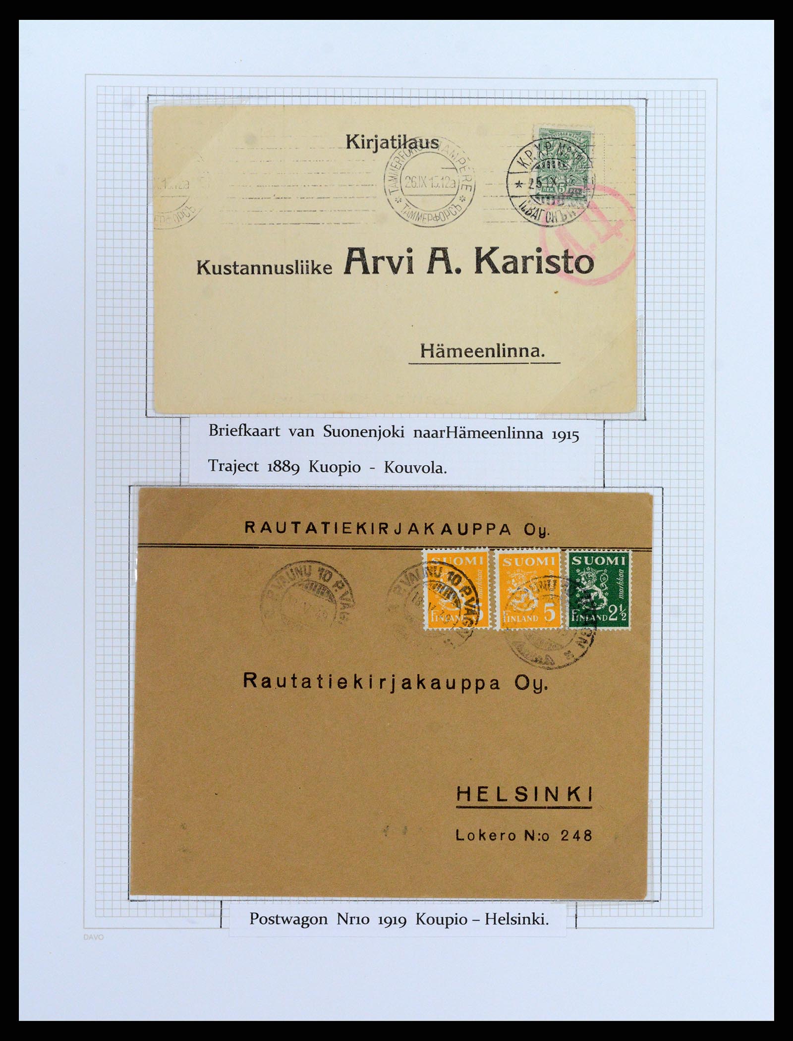 37766 060 - Stamp collection 37766 Finland railway cancellations 1870-1950.