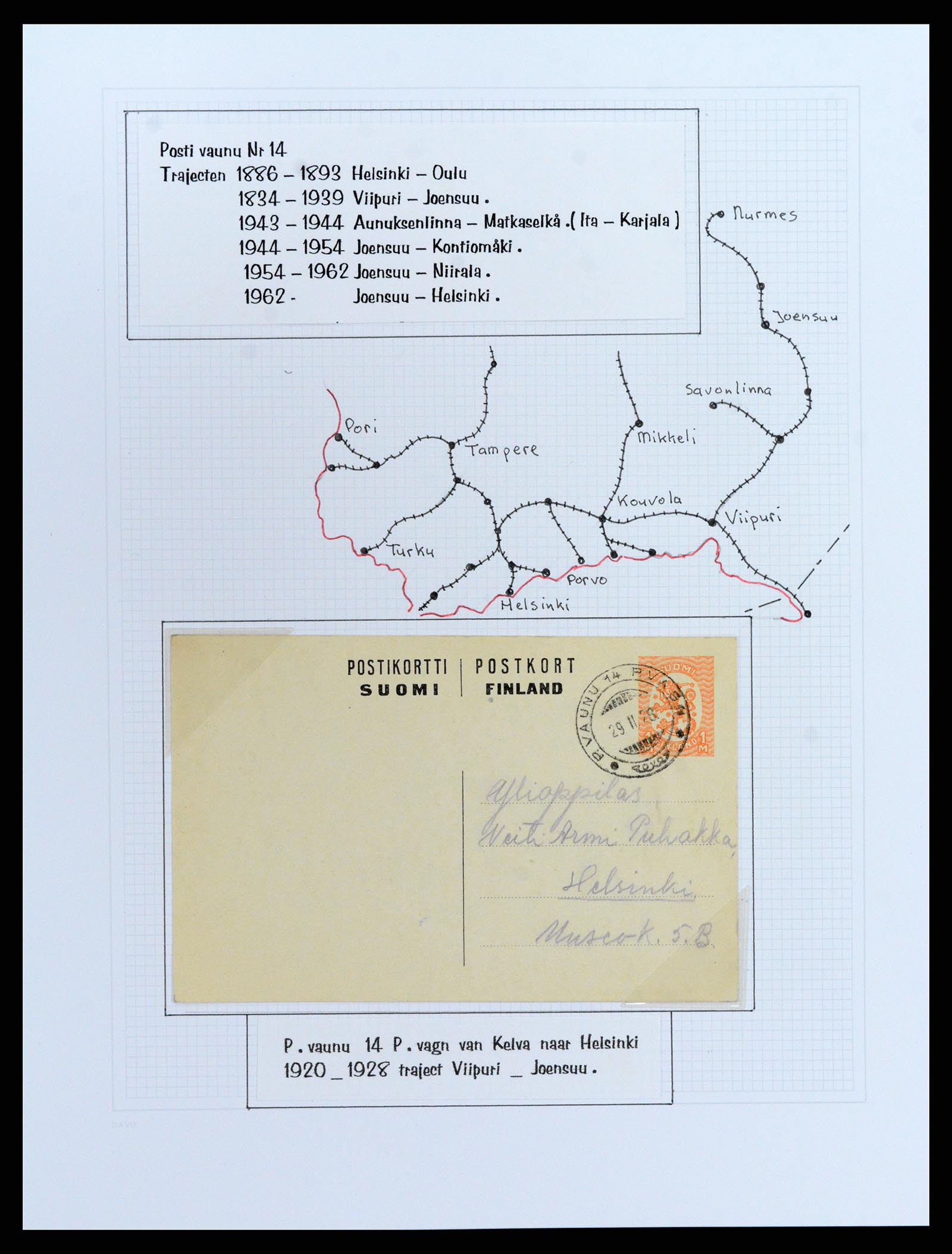 37766 069 - Stamp collection 37766 Finland railway cancellations 1870-1950.