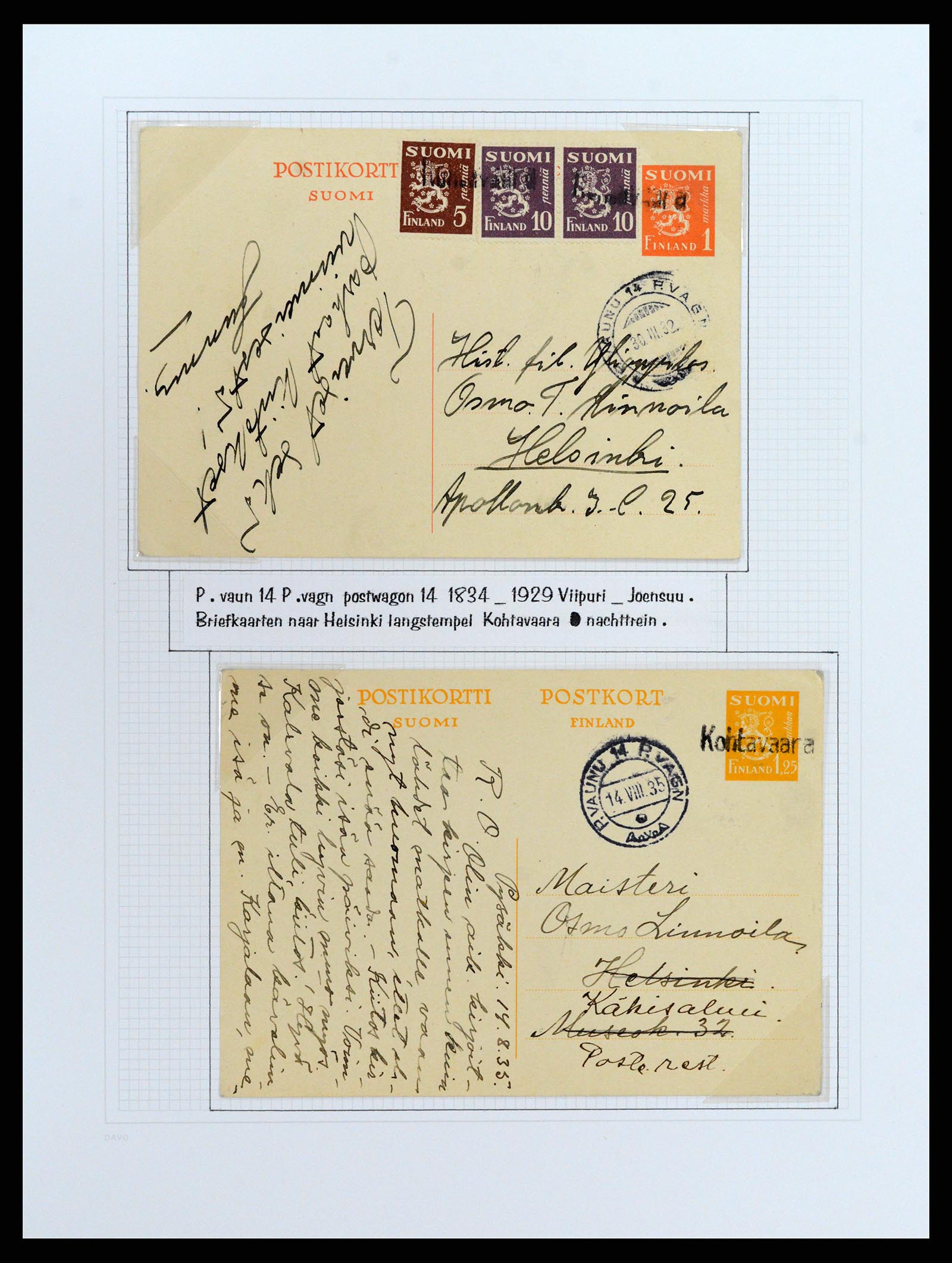 37766 071 - Stamp collection 37766 Finland railway cancellations 1870-1950.