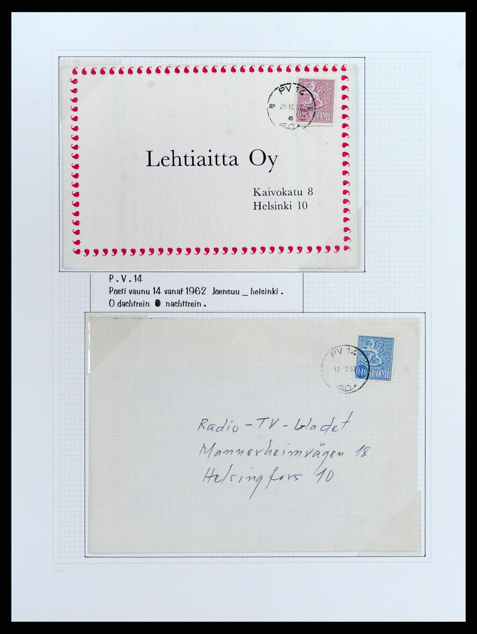 37766 072 - Stamp collection 37766 Finland railway cancellations 1870-1950.