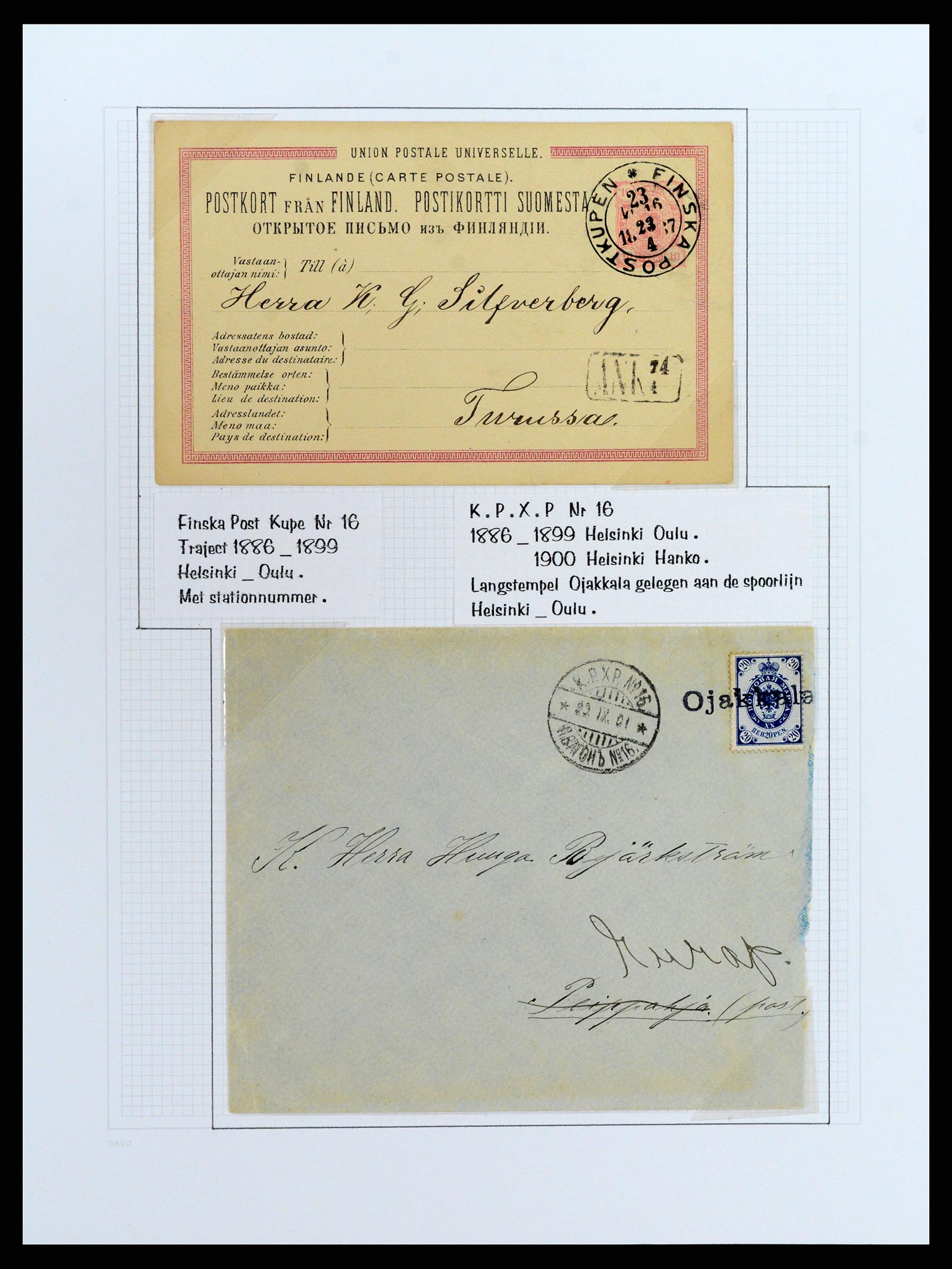 37766 075 - Stamp collection 37766 Finland railway cancellations 1870-1950.