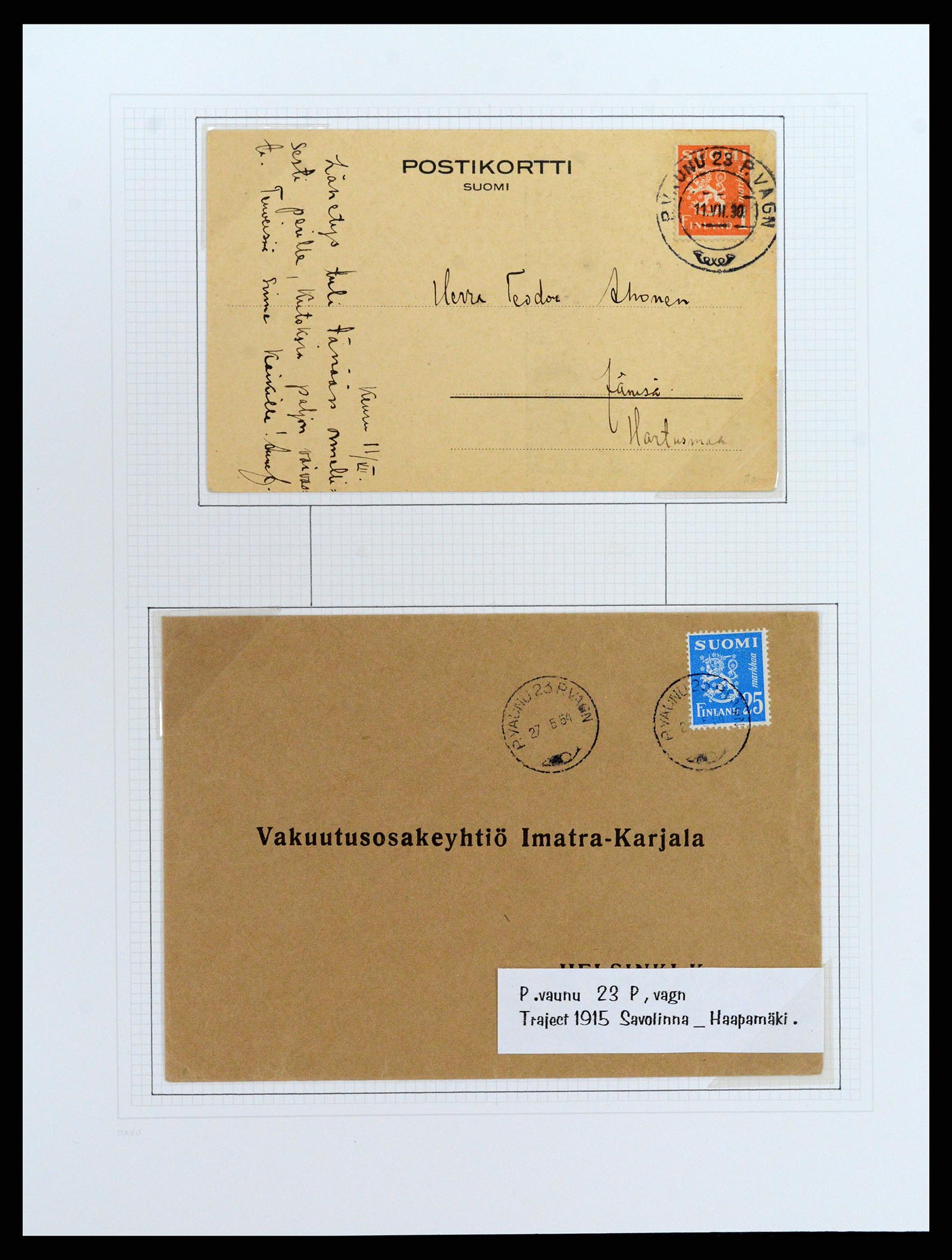 37766 084 - Stamp collection 37766 Finland railway cancellations 1870-1950.