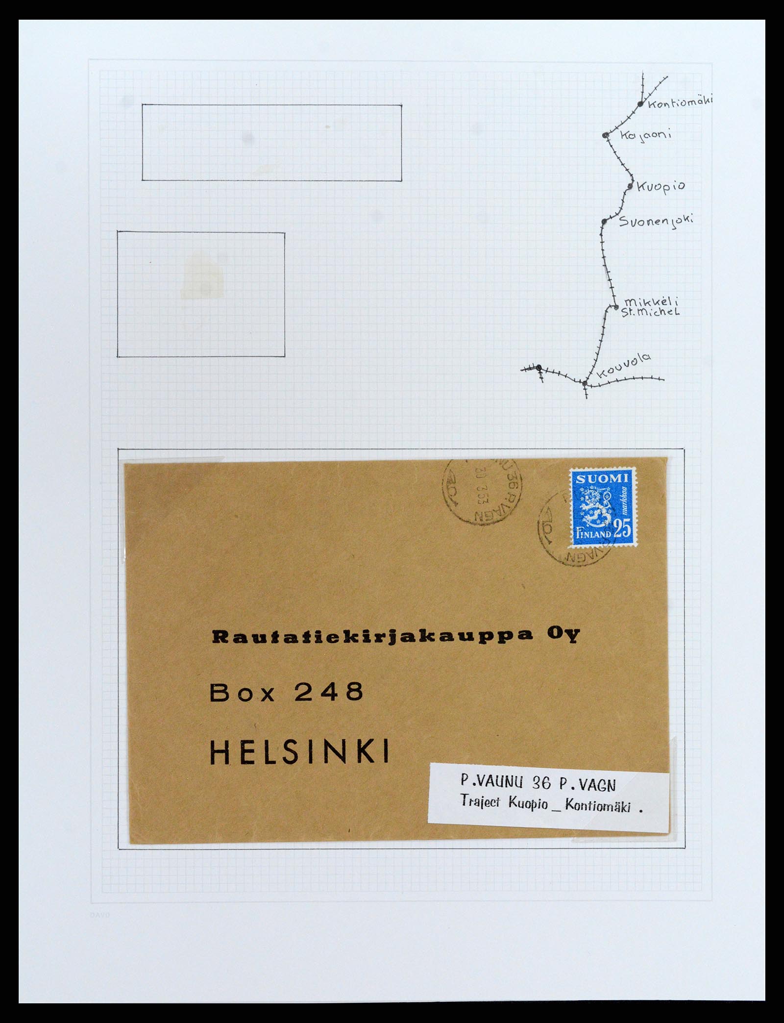 37766 090 - Stamp collection 37766 Finland railway cancellations 1870-1950.