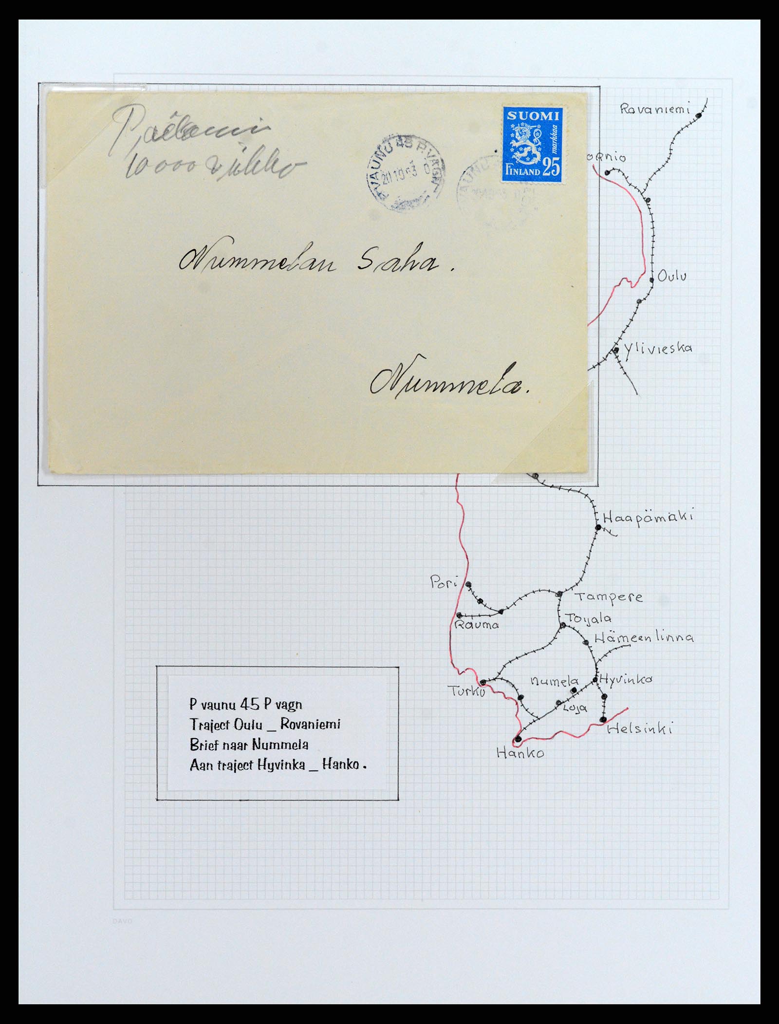 37766 091 - Stamp collection 37766 Finland railway cancellations 1870-1950.