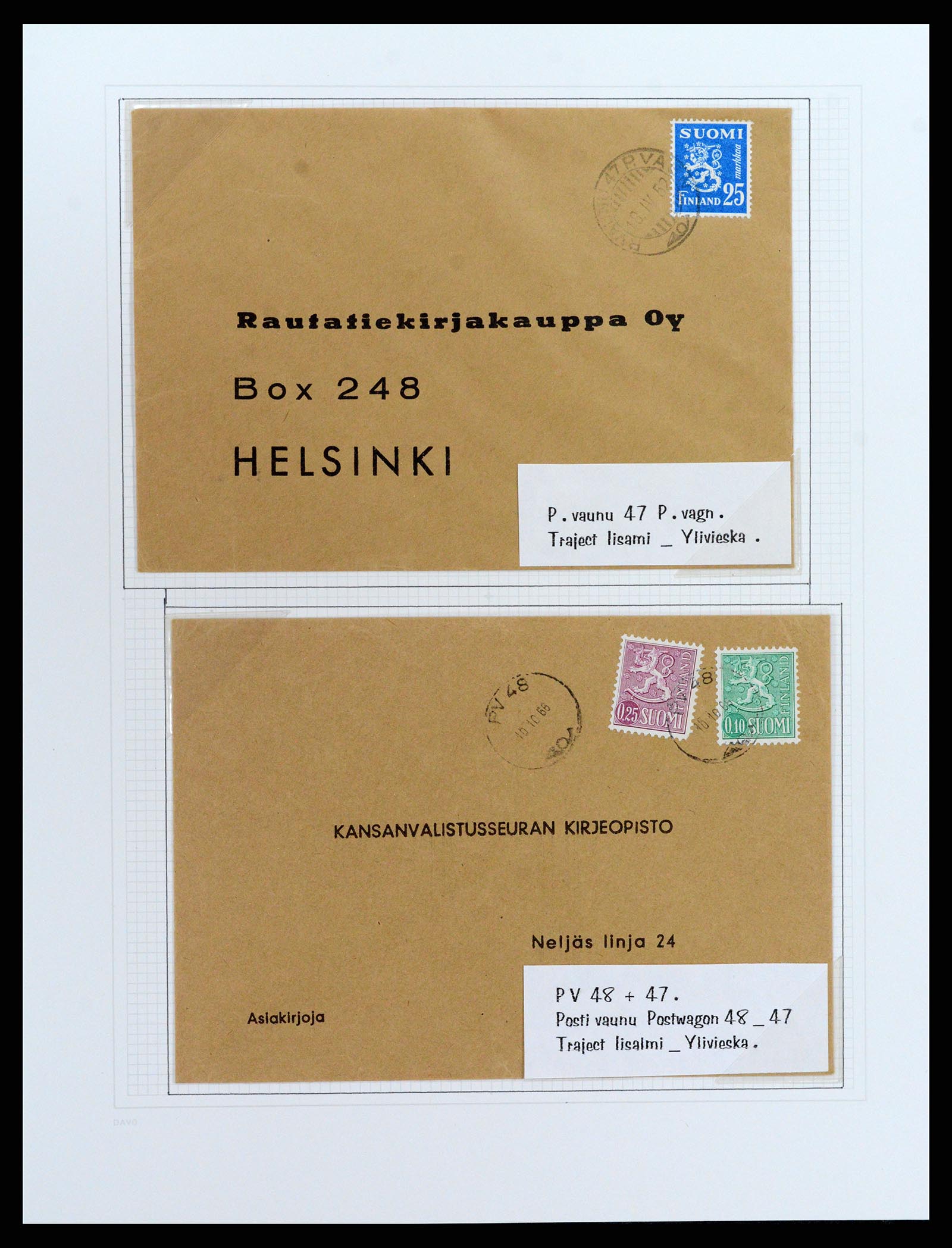 37766 092 - Stamp collection 37766 Finland railway cancellations 1870-1950.
