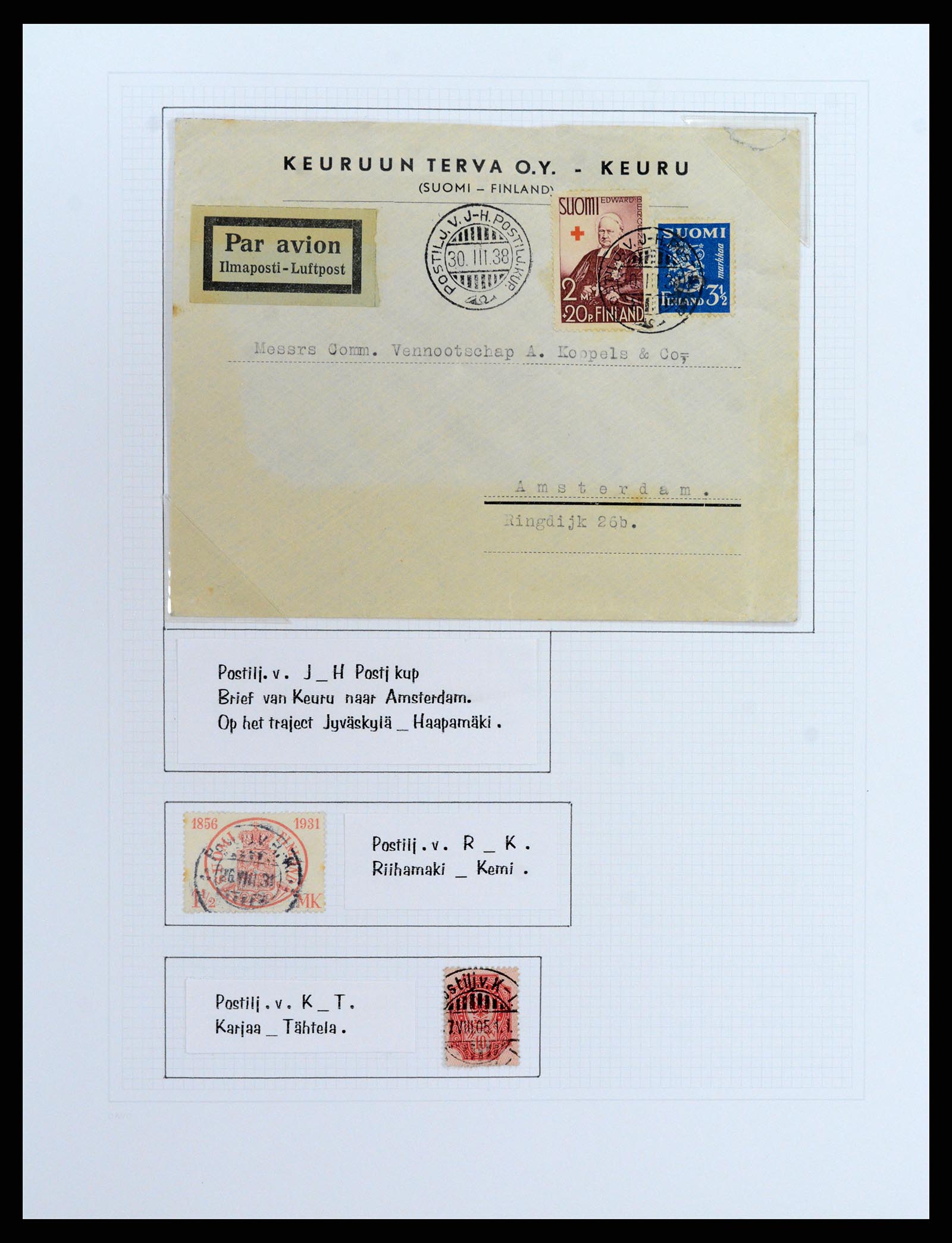 37766 096 - Stamp collection 37766 Finland railway cancellations 1870-1950.