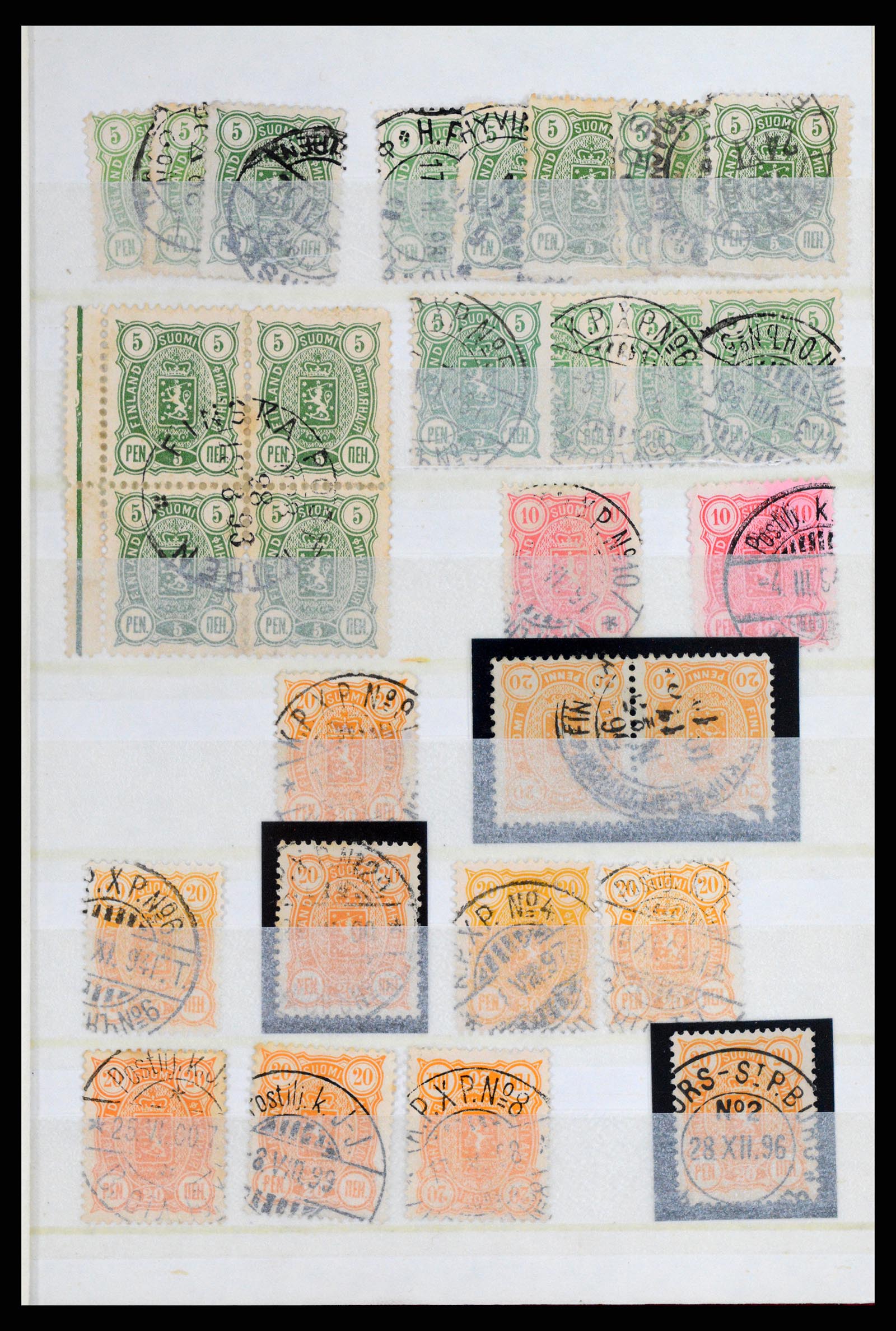 37766 168 - Stamp collection 37766 Finland railway cancellations 1870-1950.