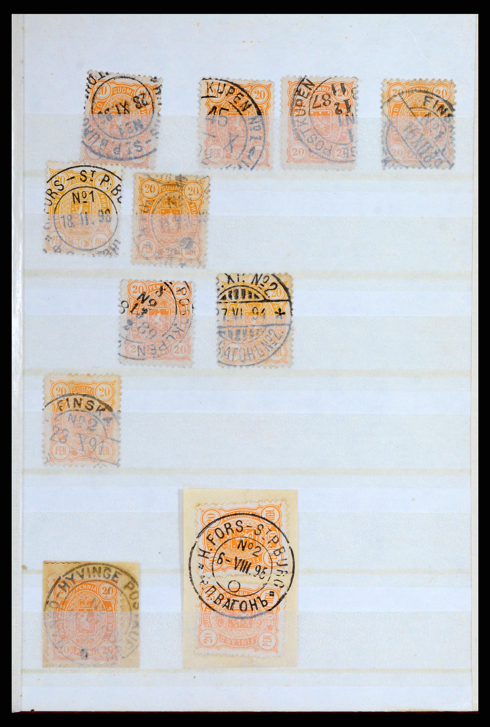 37766 174 - Stamp collection 37766 Finland railway cancellations 1870-1950.