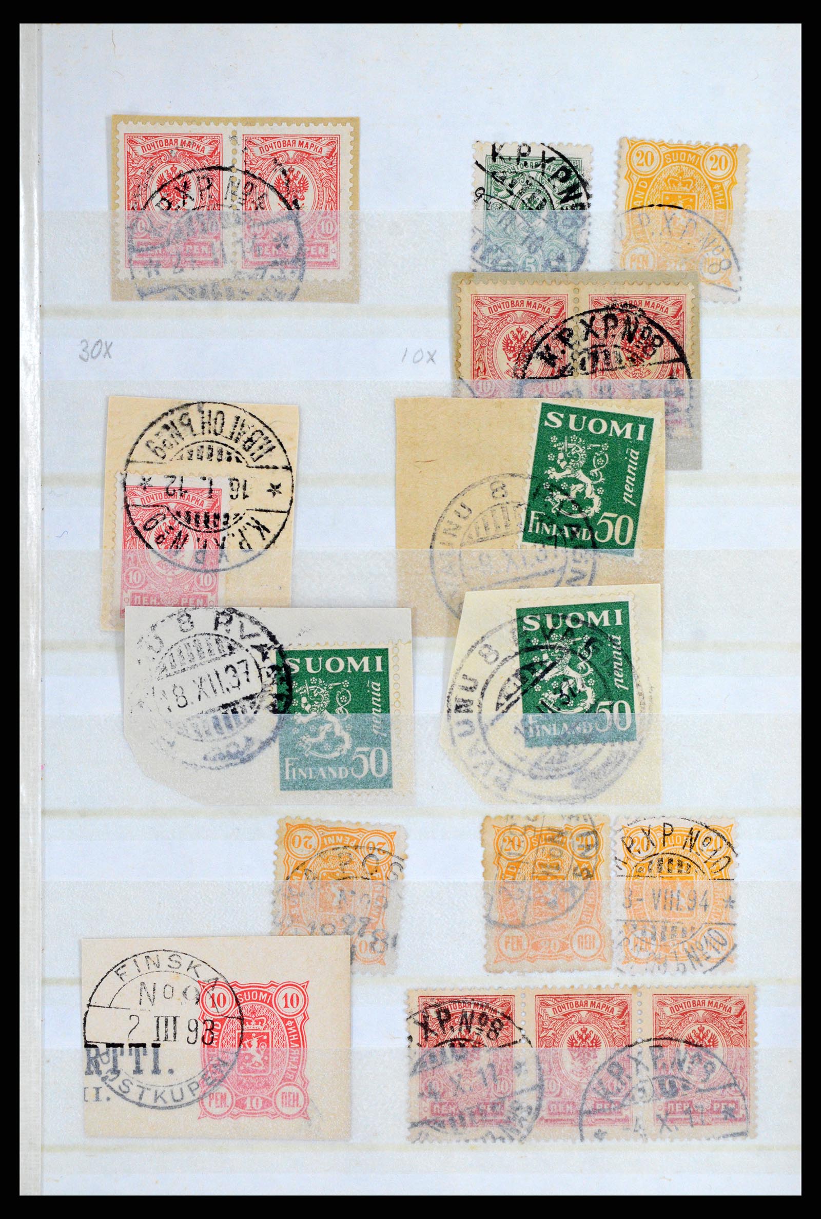 37766 178 - Stamp collection 37766 Finland railway cancellations 1870-1950.