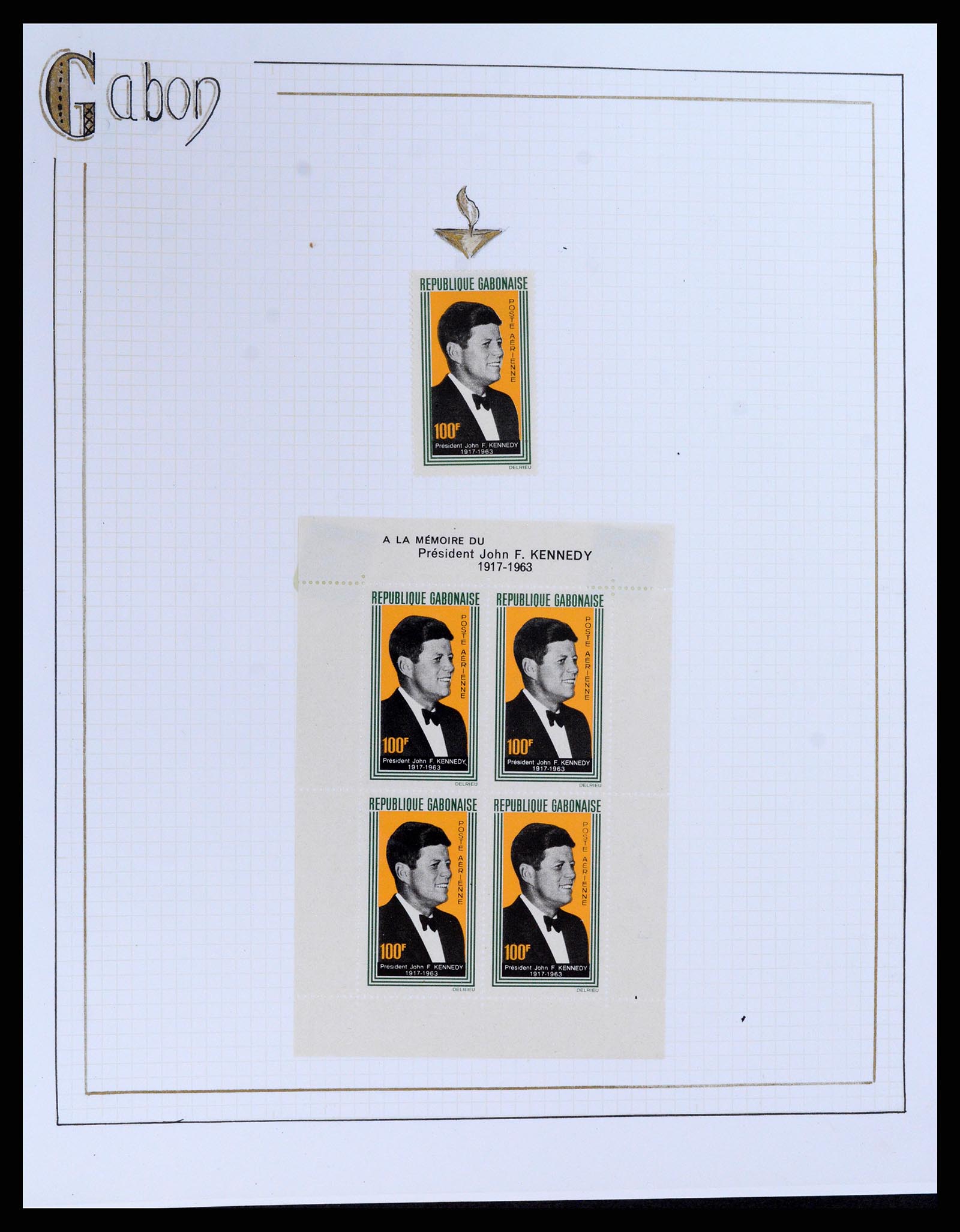 37768 002 - Postzegelverzameling 37768 Motief Kennedy 1963-1966.
