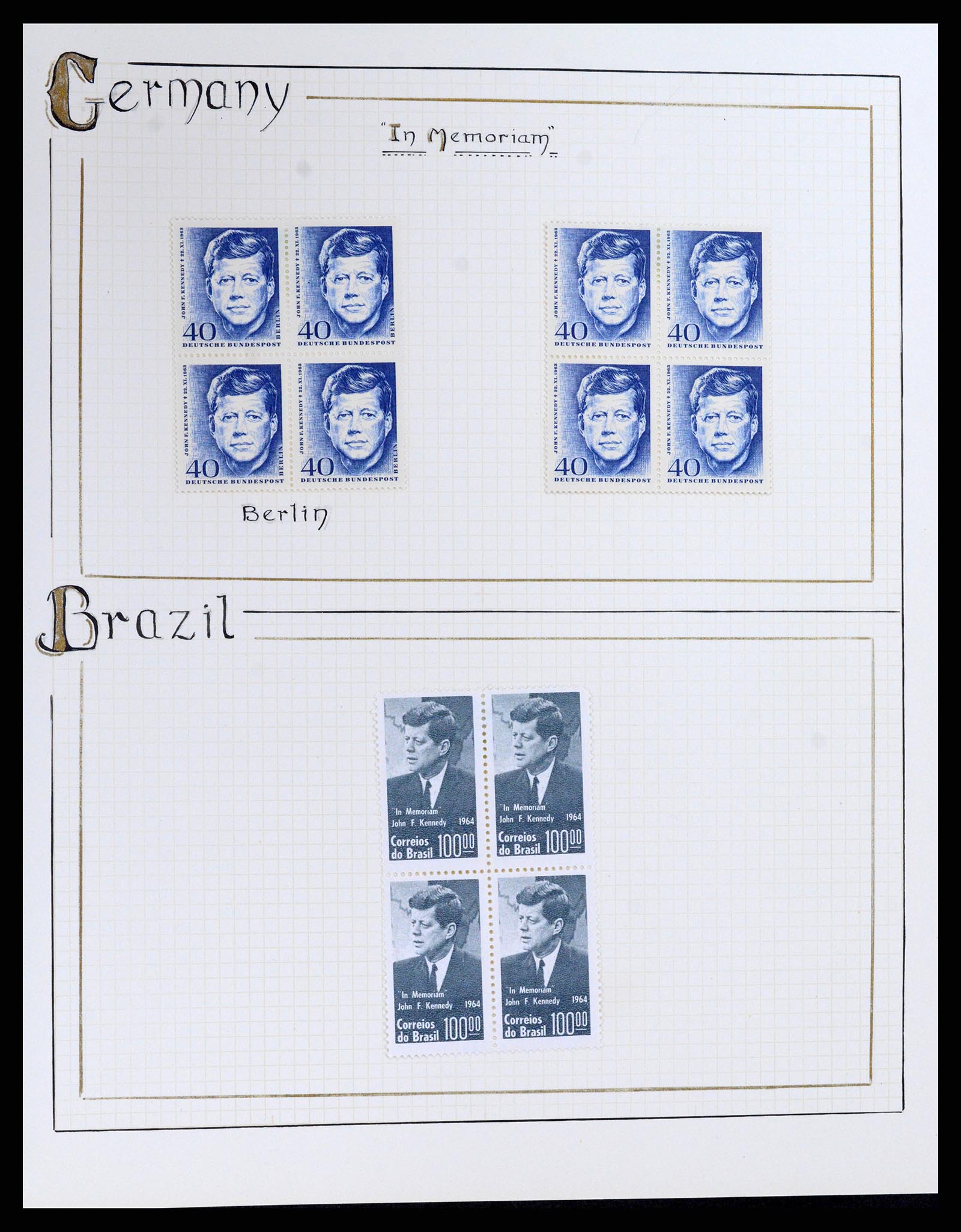 37768 003 - Postzegelverzameling 37768 Motief Kennedy 1963-1966.
