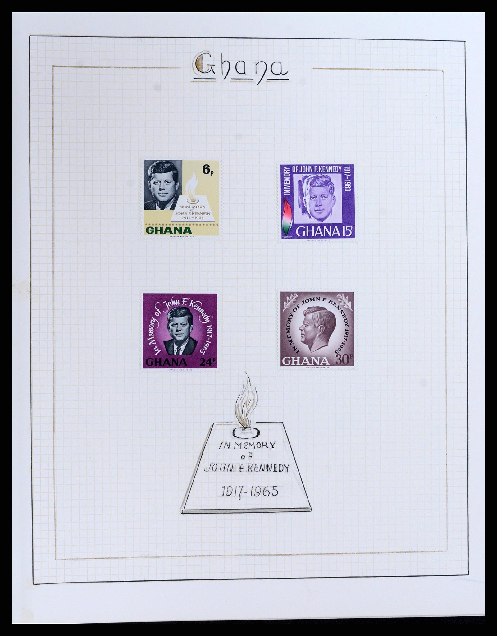 37768 005 - Postzegelverzameling 37768 Motief Kennedy 1963-1966.