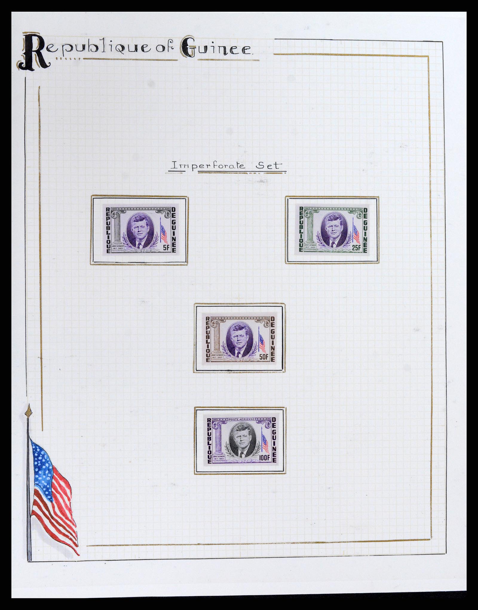 37768 010 - Postzegelverzameling 37768 Motief Kennedy 1963-1966.