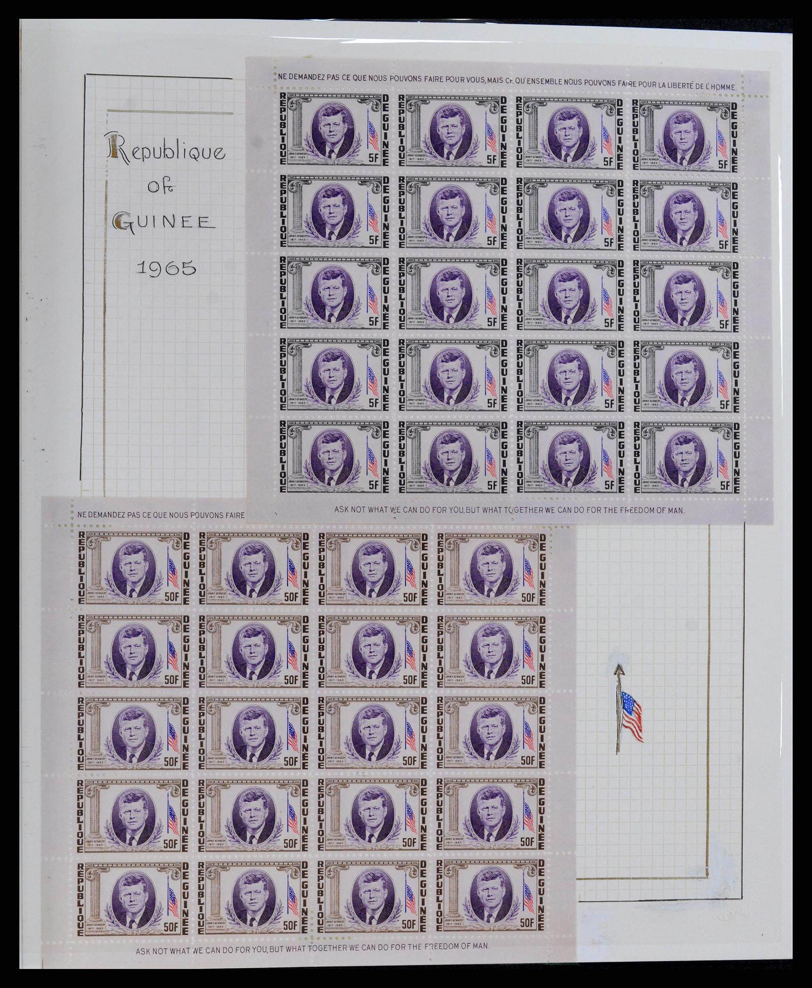 37768 011 - Postzegelverzameling 37768 Motief Kennedy 1963-1966.