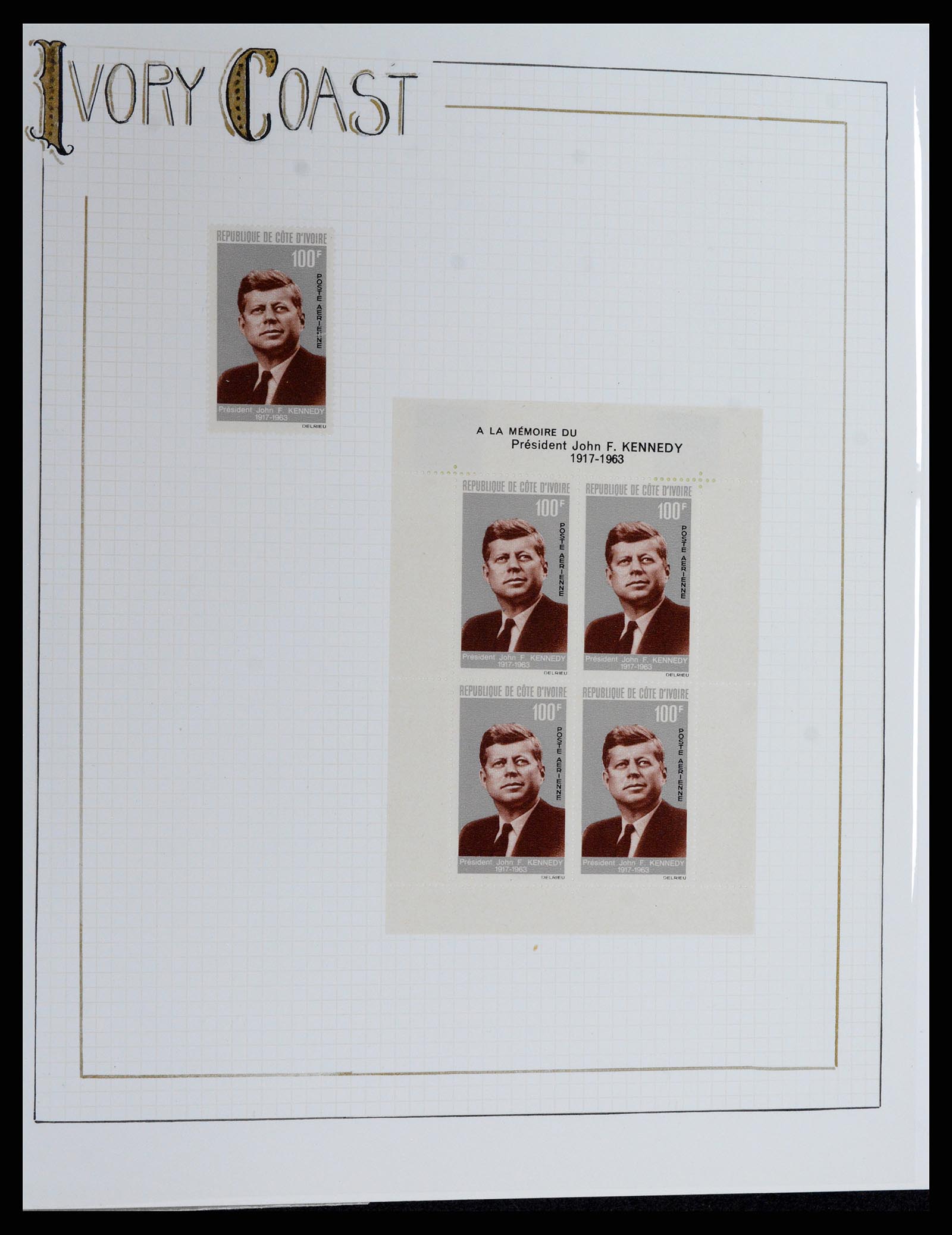 37768 018 - Postzegelverzameling 37768 Motief Kennedy 1963-1966.