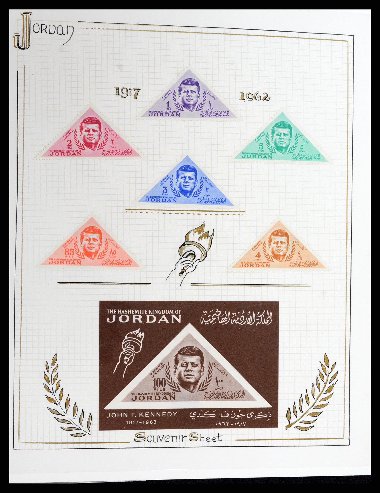 37768 019 - Postzegelverzameling 37768 Motief Kennedy 1963-1966.