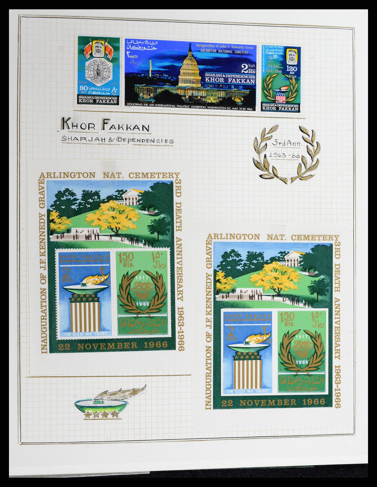 37768 022 - Postzegelverzameling 37768 Motief Kennedy 1963-1966.