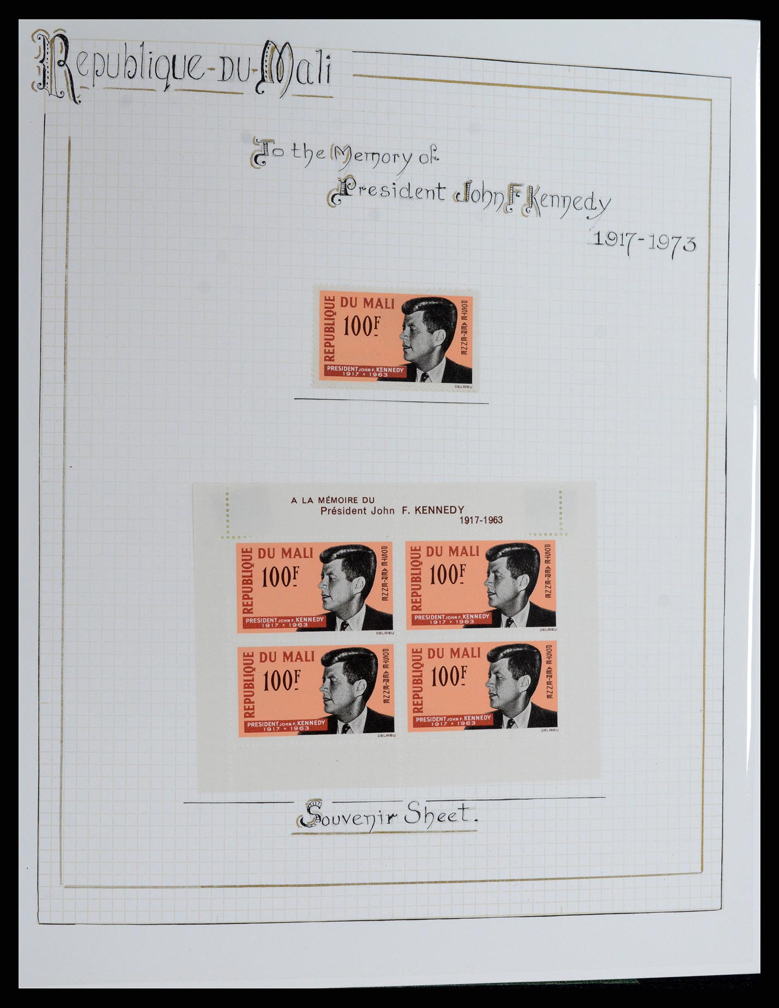 37768 030 - Postzegelverzameling 37768 Motief Kennedy 1963-1966.