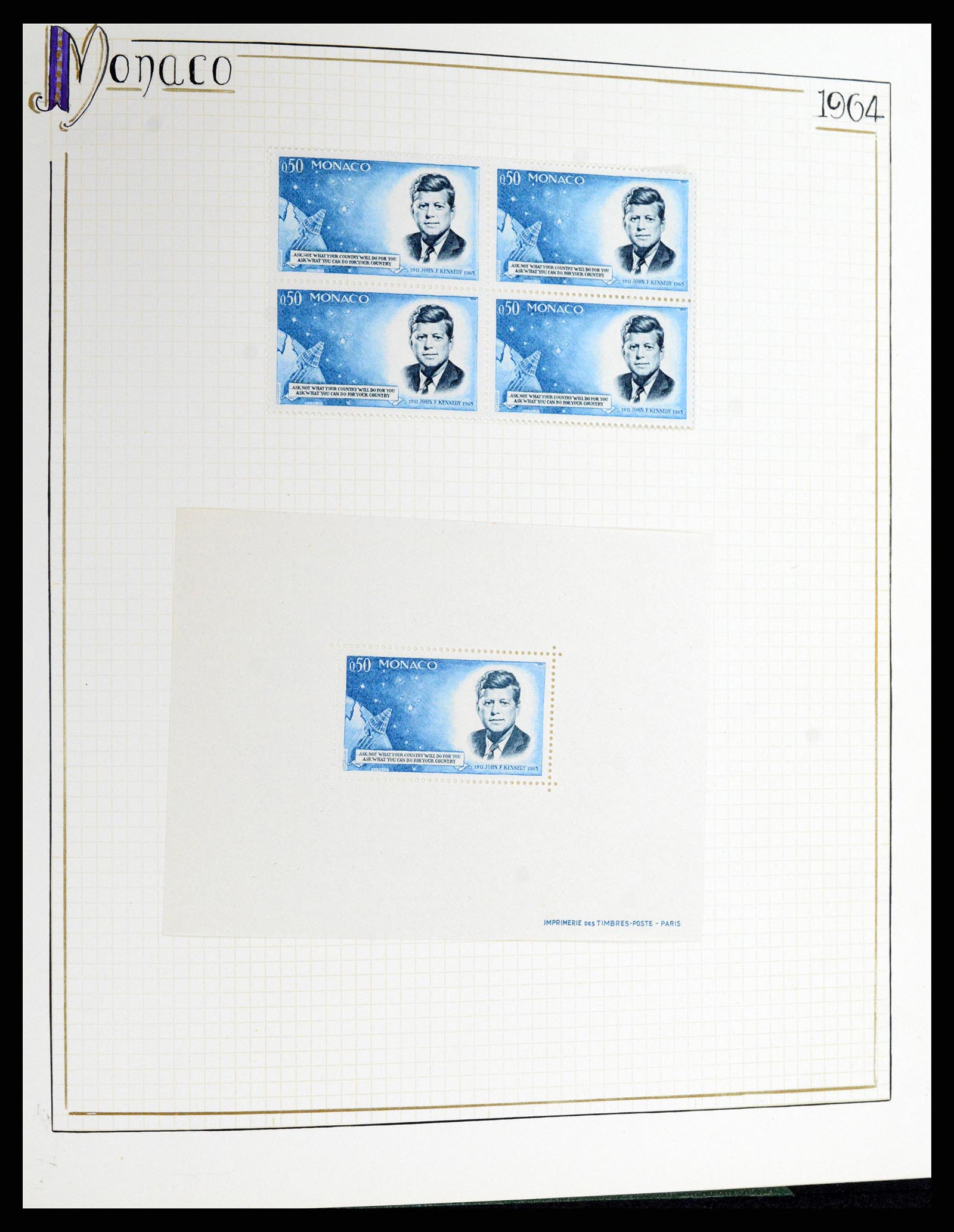 37768 034 - Postzegelverzameling 37768 Motief Kennedy 1963-1966.