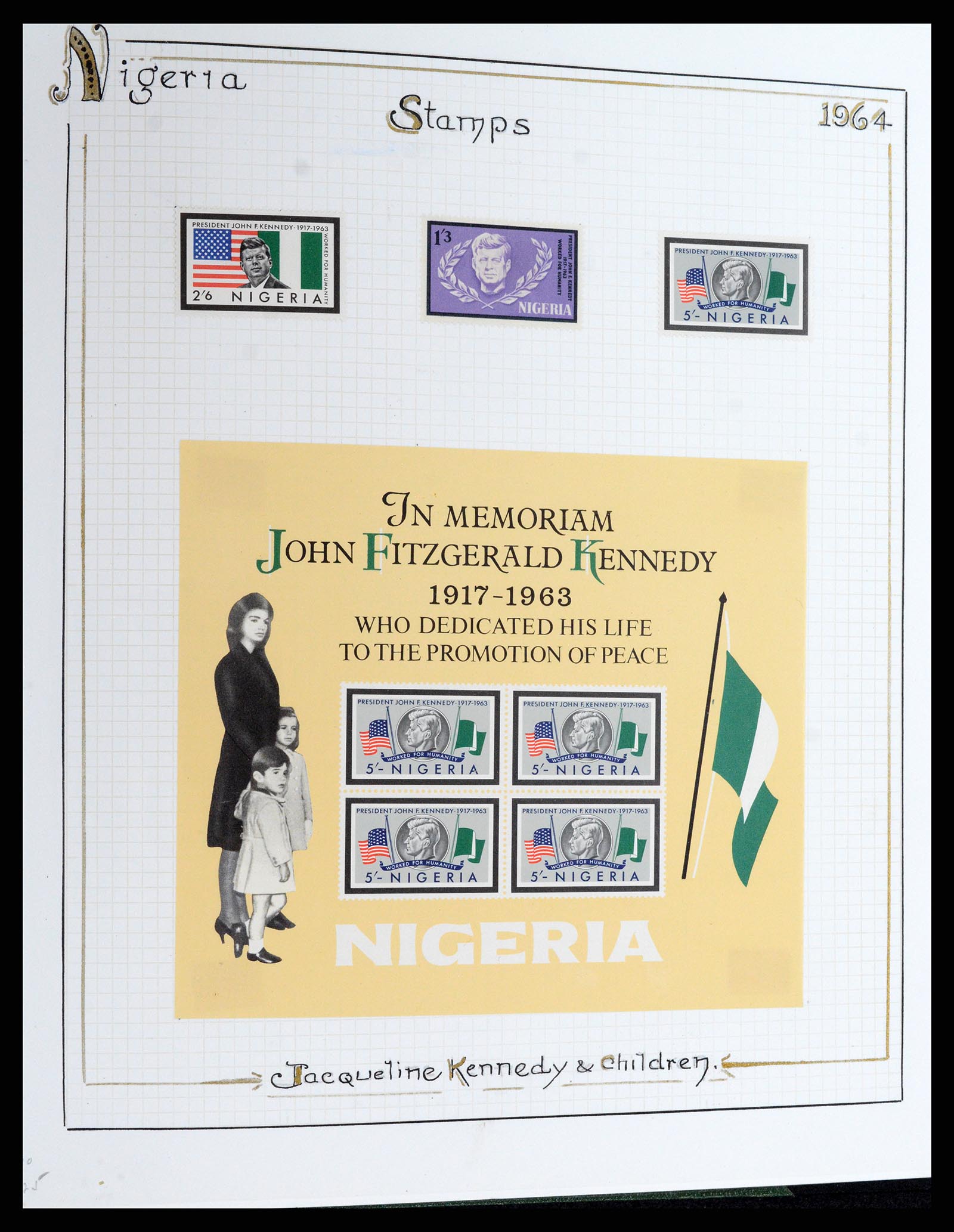 37768 036 - Postzegelverzameling 37768 Motief Kennedy 1963-1966.