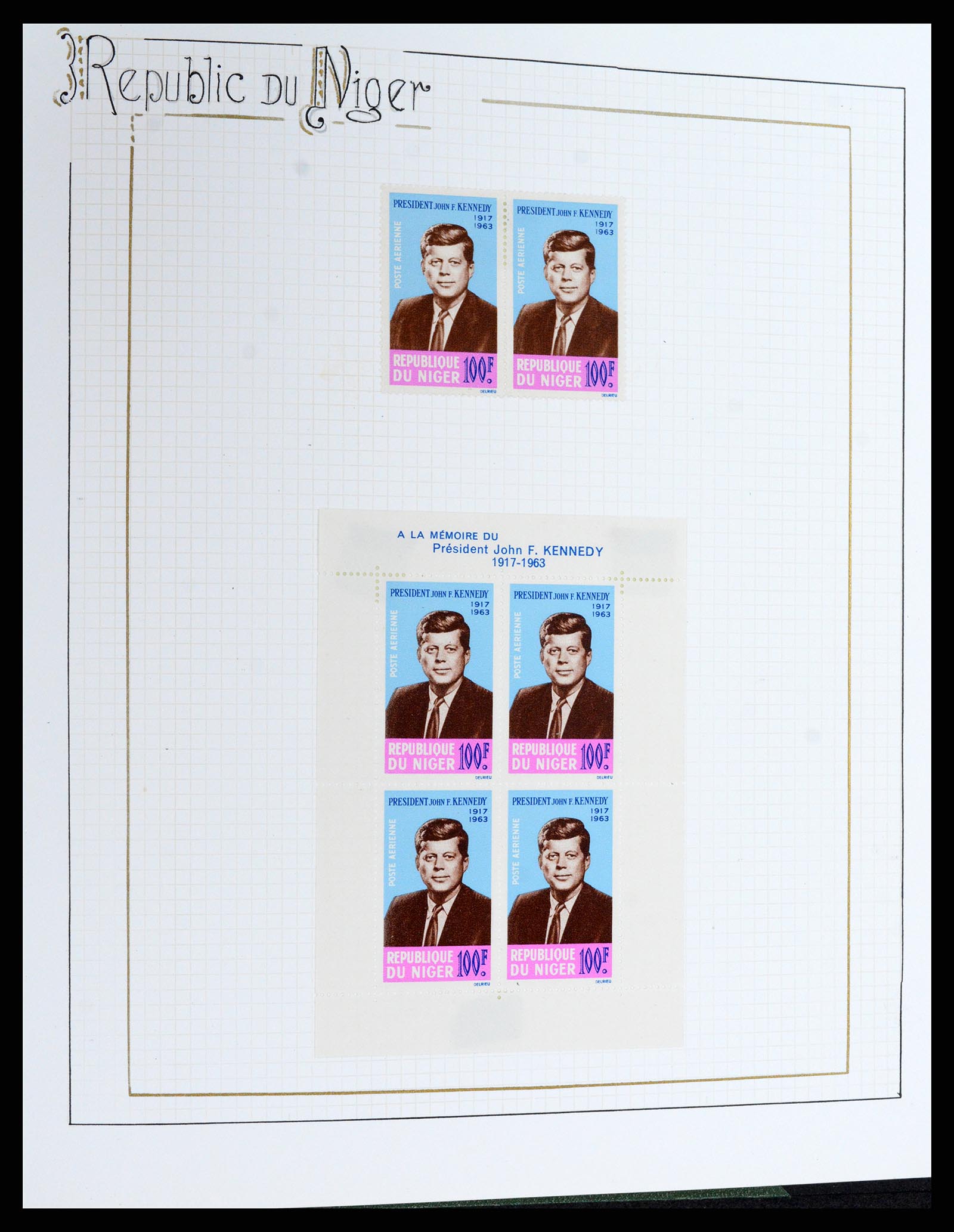 37768 038 - Postzegelverzameling 37768 Motief Kennedy 1963-1966.