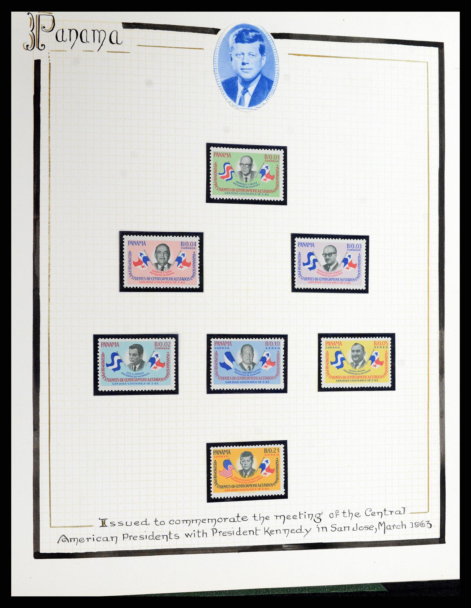 37768 040 - Postzegelverzameling 37768 Motief Kennedy 1963-1966.