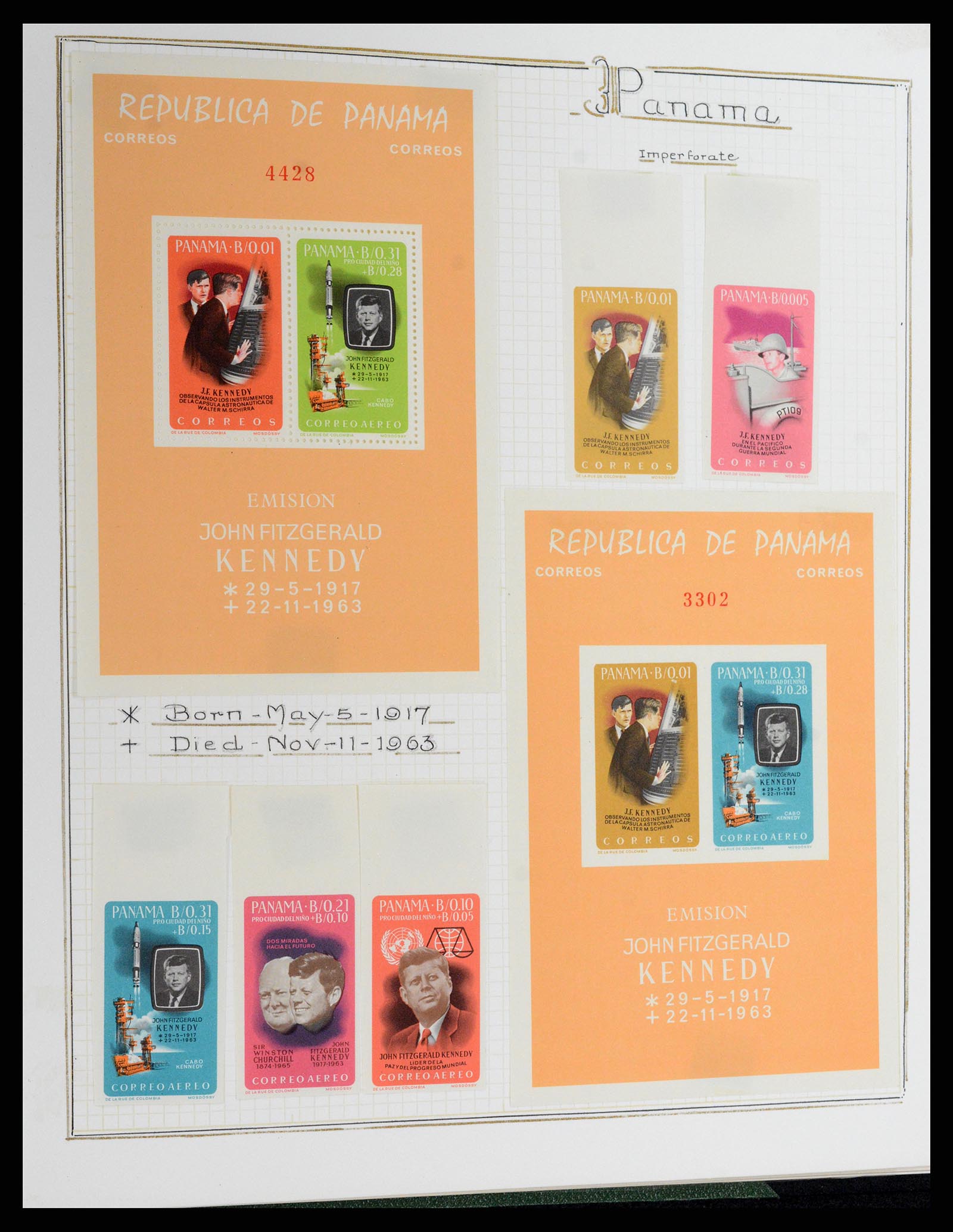 37768 041 - Postzegelverzameling 37768 Motief Kennedy 1963-1966.