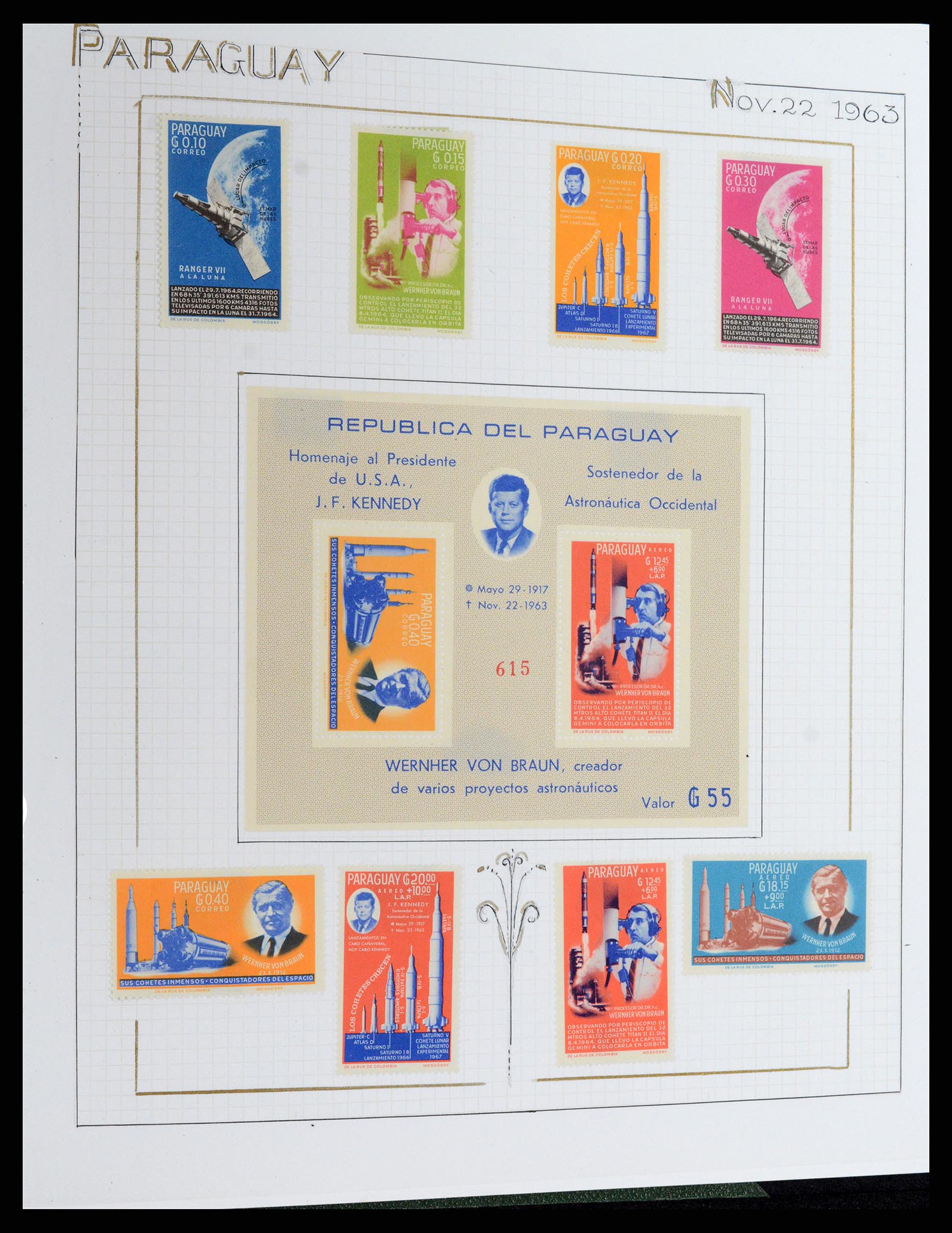 37768 045 - Postzegelverzameling 37768 Motief Kennedy 1963-1966.
