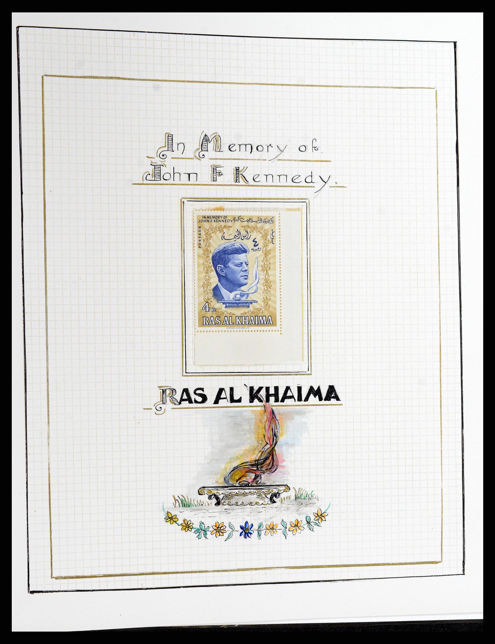37768 053 - Postzegelverzameling 37768 Motief Kennedy 1963-1966.