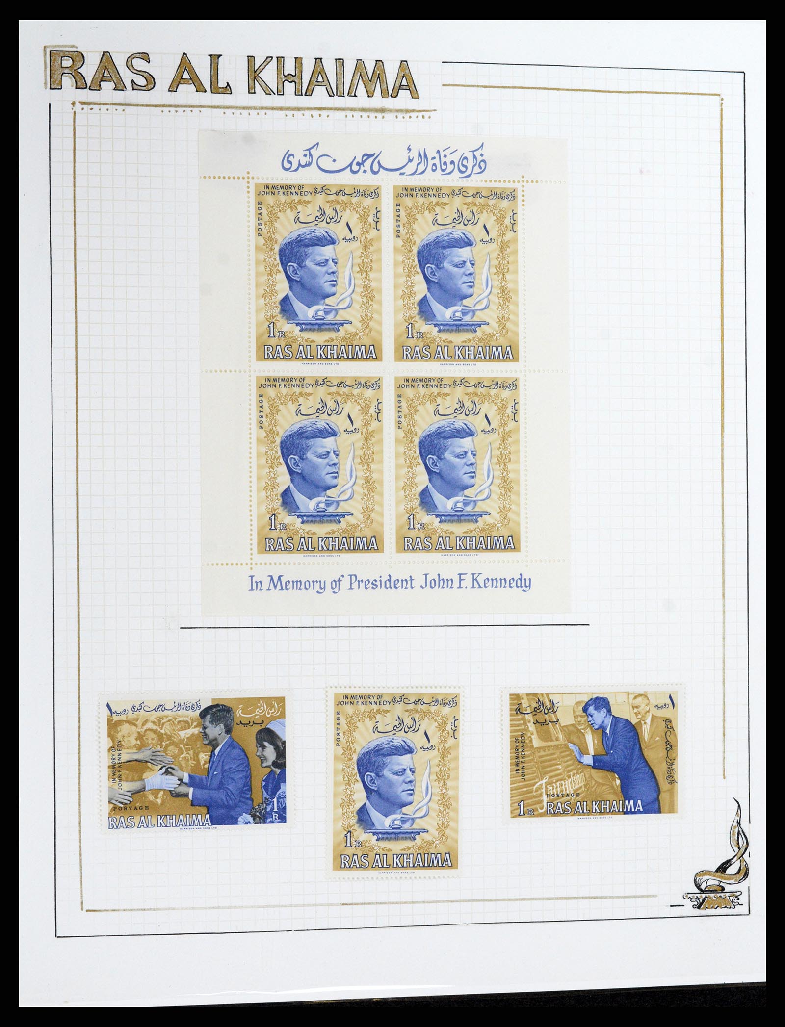 37768 054 - Postzegelverzameling 37768 Motief Kennedy 1963-1966.