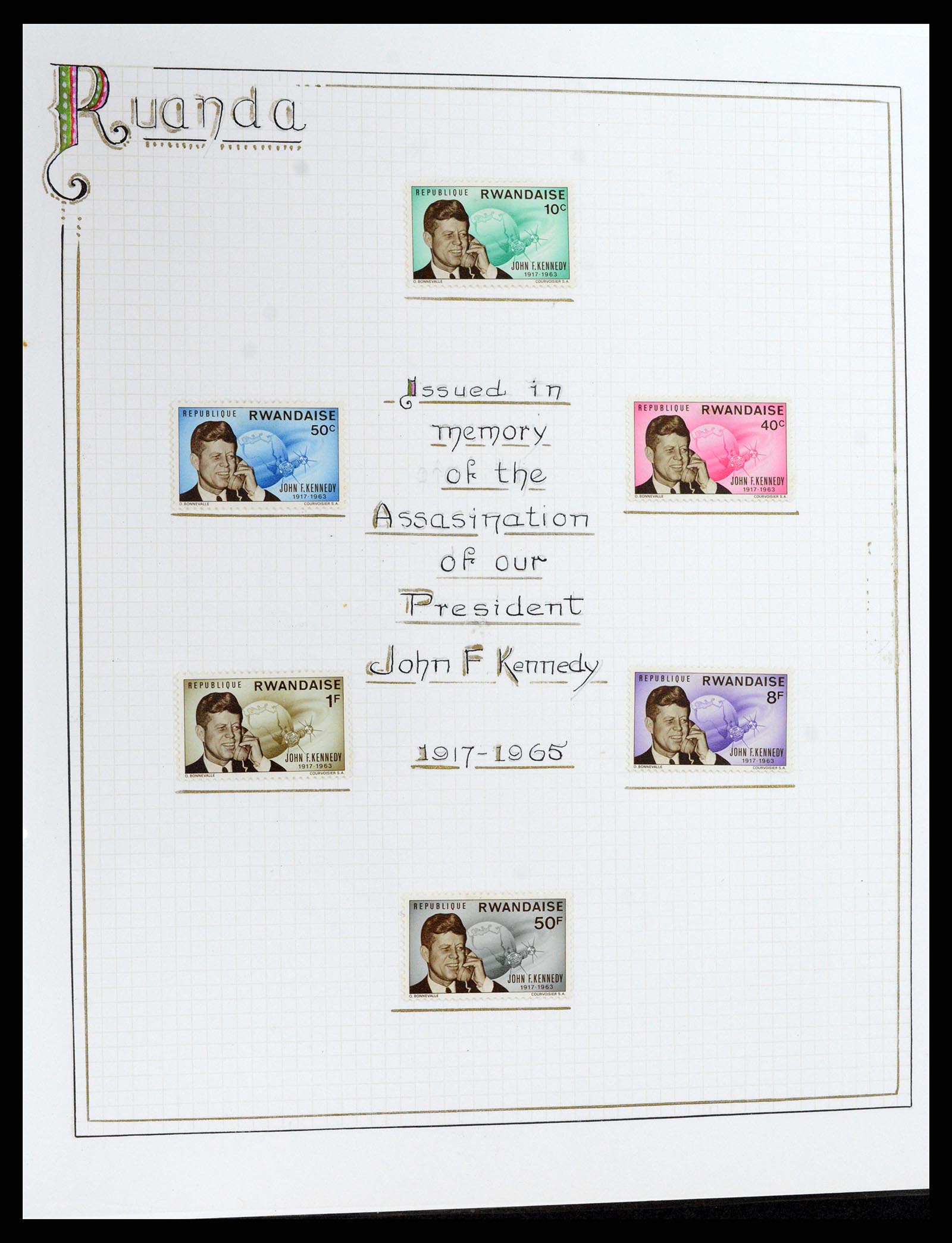 37768 056 - Postzegelverzameling 37768 Motief Kennedy 1963-1966.