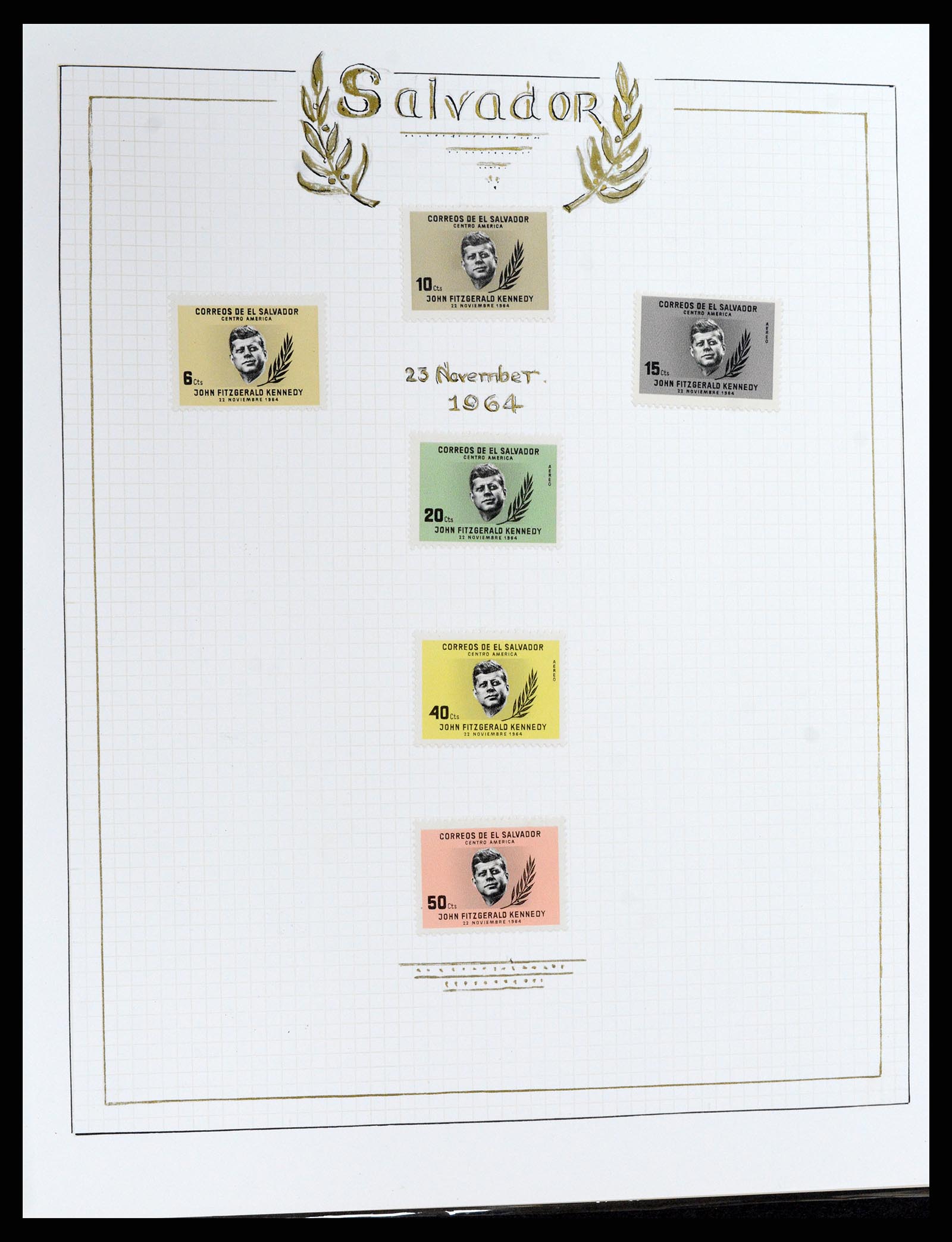 37768 059 - Postzegelverzameling 37768 Motief Kennedy 1963-1966.