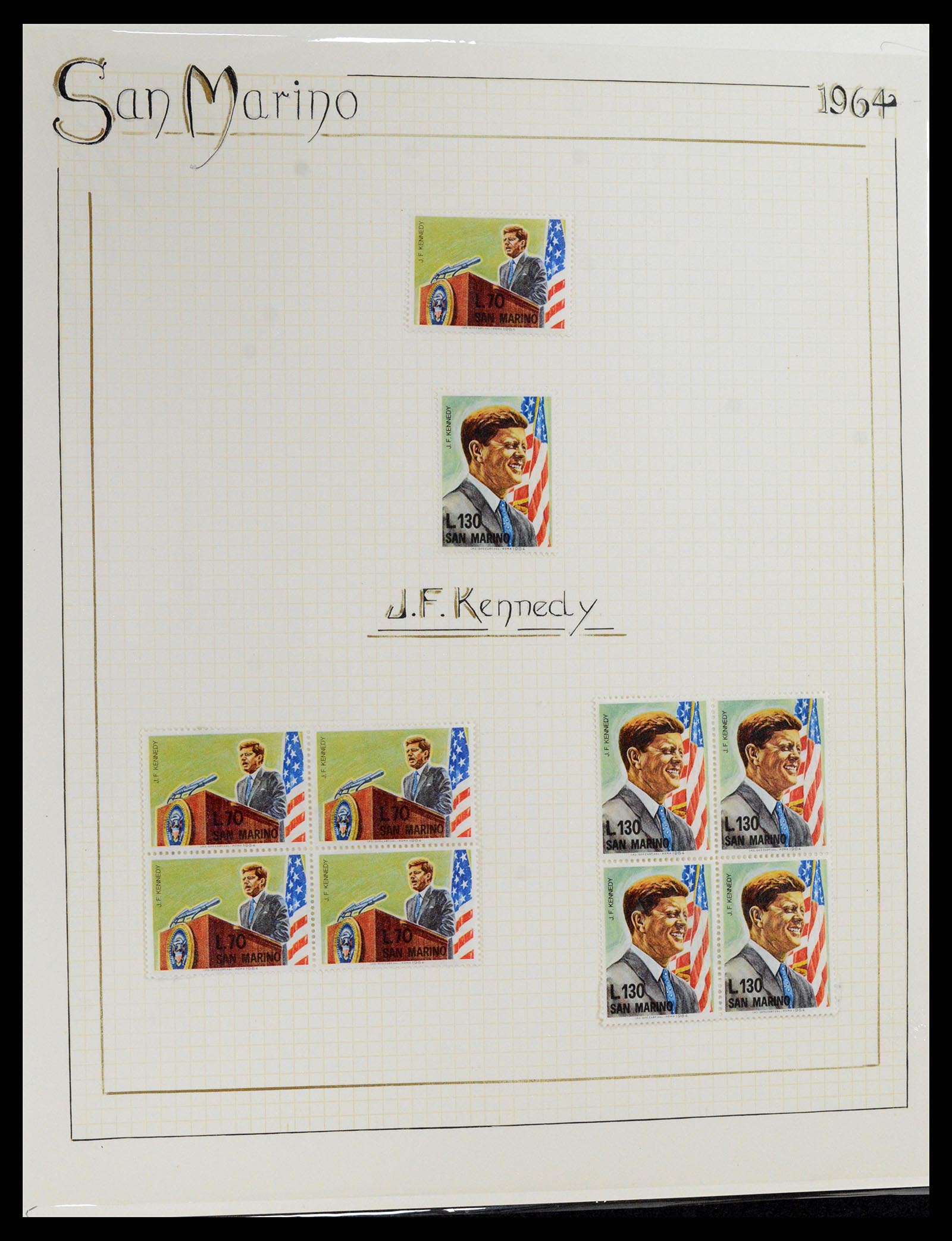 37768 060 - Postzegelverzameling 37768 Motief Kennedy 1963-1966.