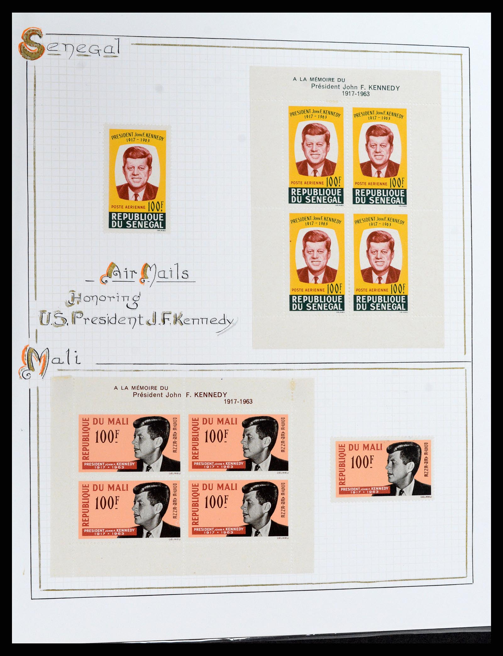 37768 061 - Postzegelverzameling 37768 Motief Kennedy 1963-1966.