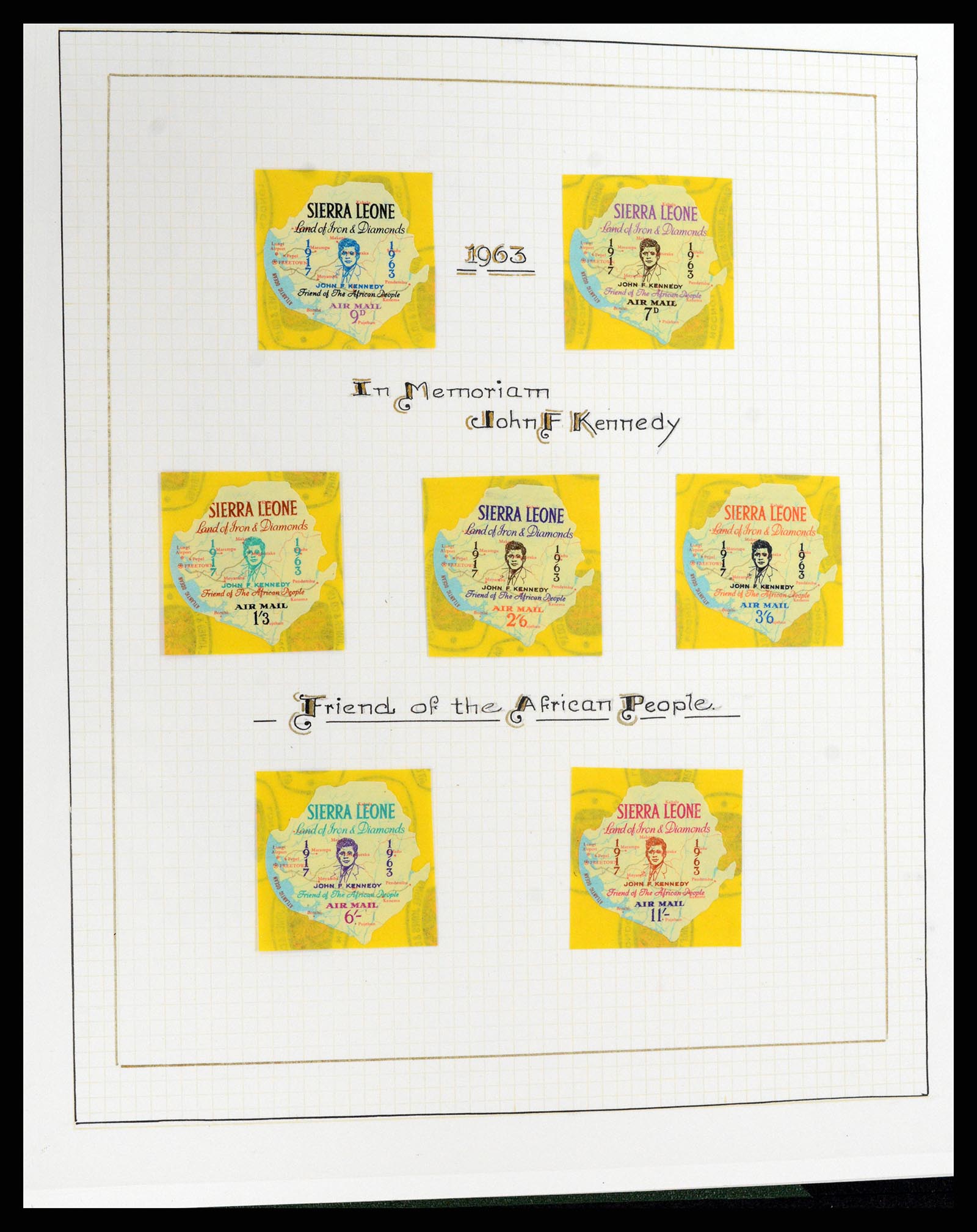 37768 068 - Postzegelverzameling 37768 Motief Kennedy 1963-1966.